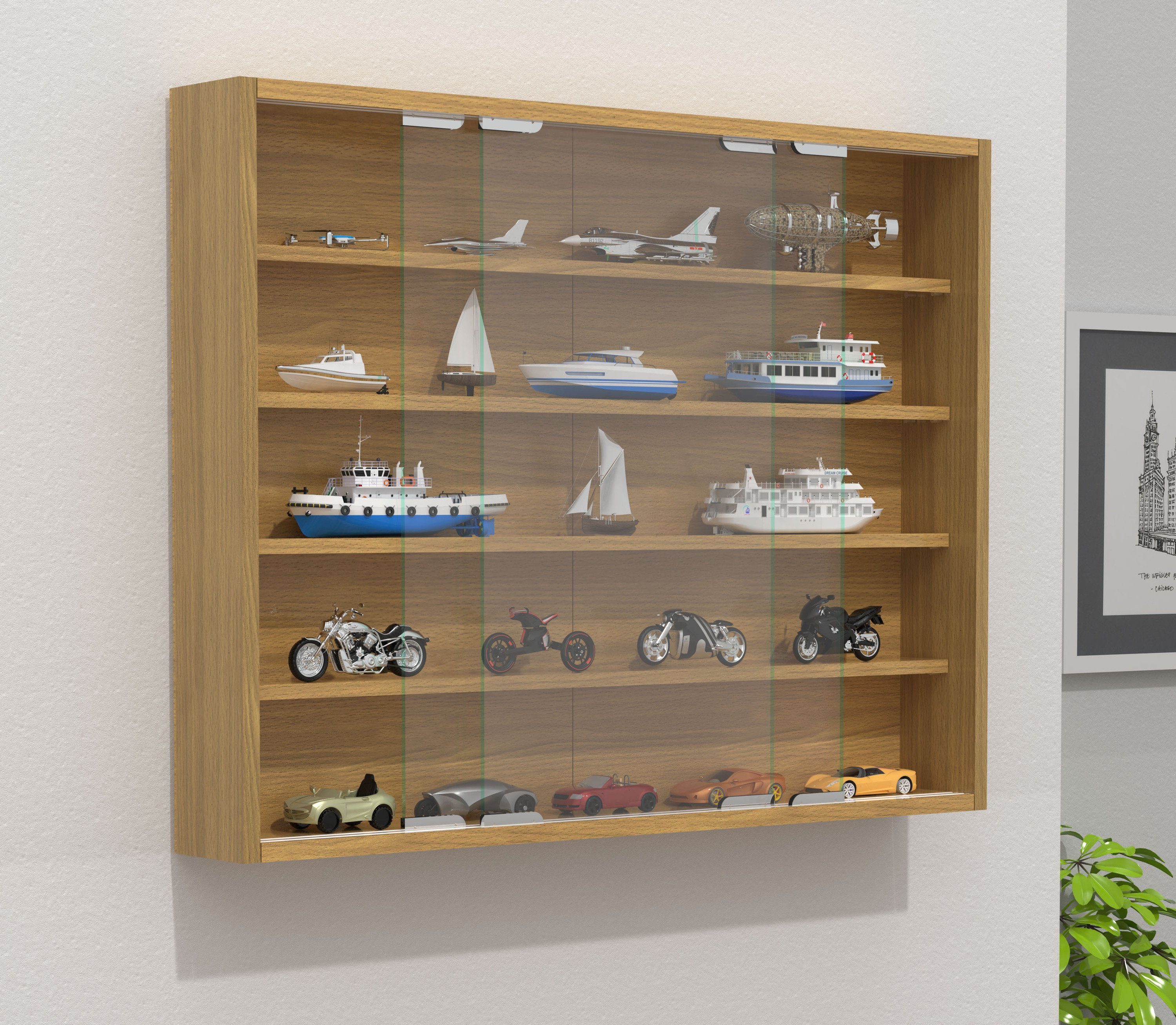 VCM Hängevitrine Hängevitrine Wandvitrine Sammel Deko Agisa L