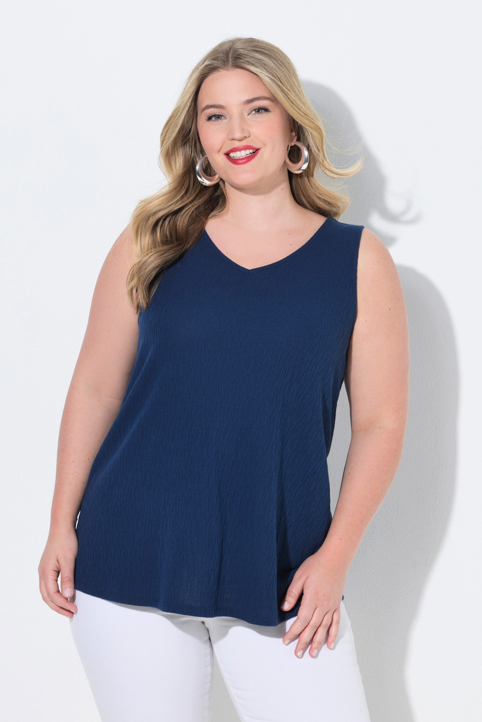 MIAMODA Longshirt Top bequeme Passform Strukturjersey