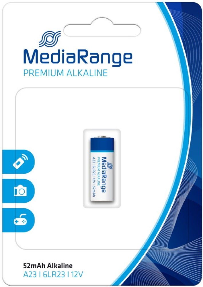 Mediarange 1 Security A23 / 6LR23 / LR23 / MN21 Alkaline Blister Knopfzelle