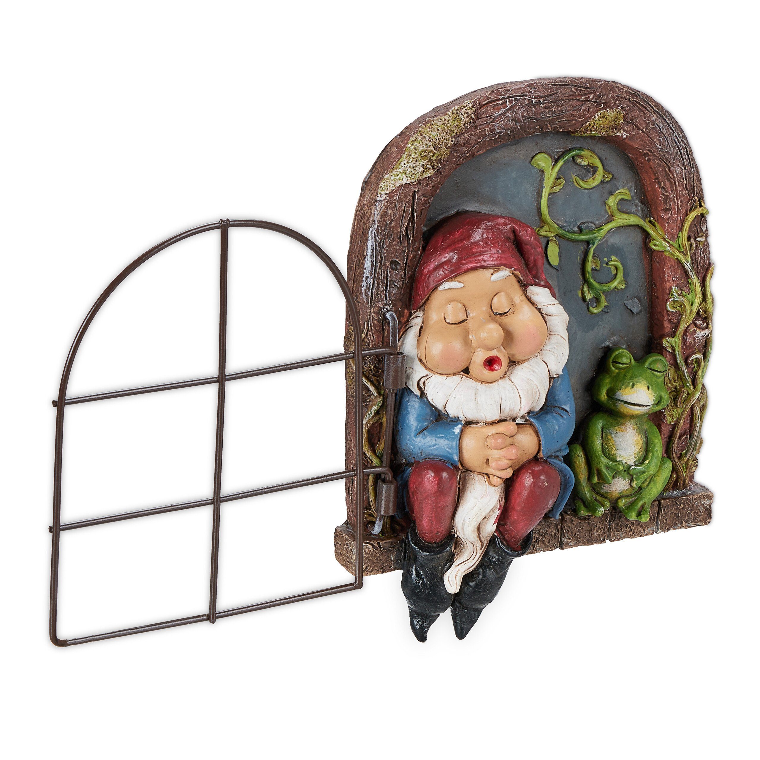 relaxdays Gartenfigur Schlafender Zwerg im Fenster günstig online kaufen