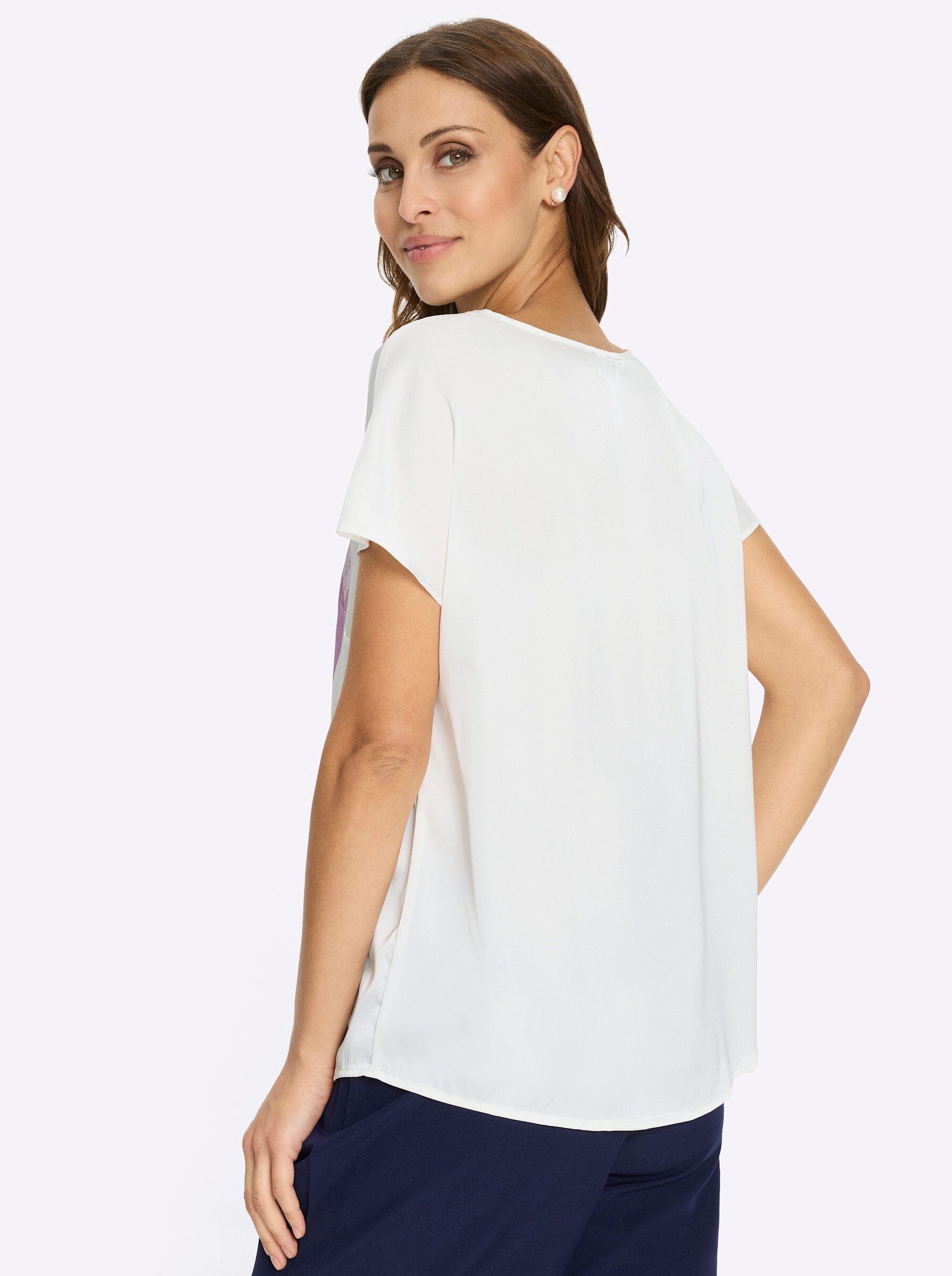 Witt Klassische Bluse Satin-Bluse Kurzarm