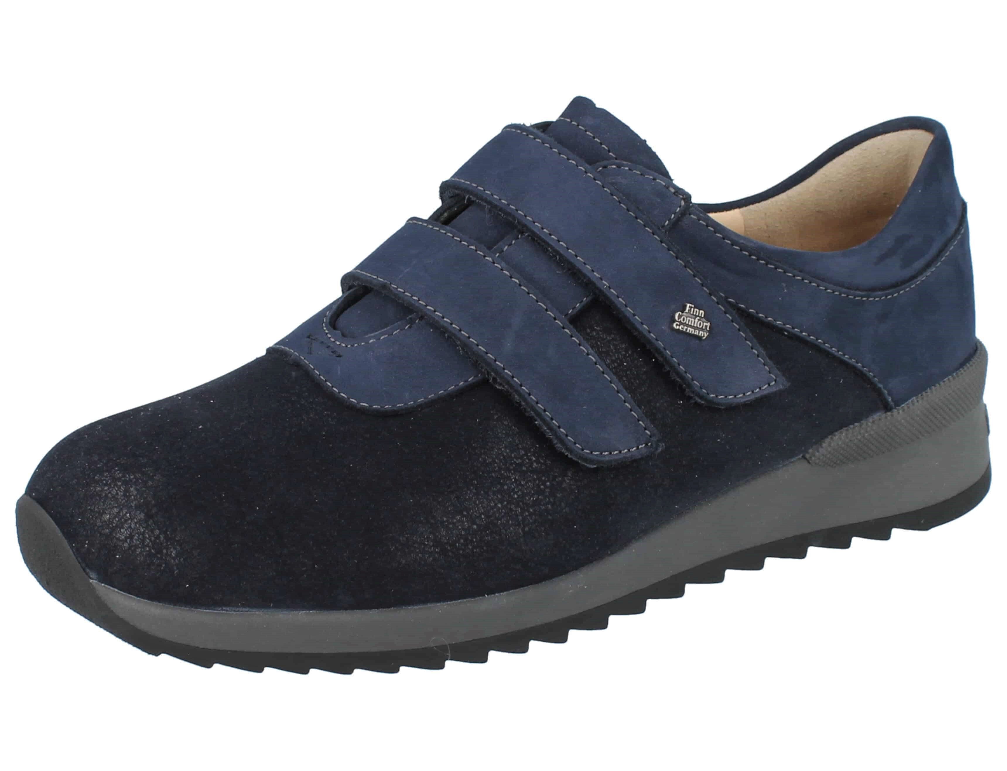 Finn Comfort FINN COMFORT Ivrea Stretch Damen Kletthalbschuhe dunkelblau Schnürschuh Wechselfußbett
