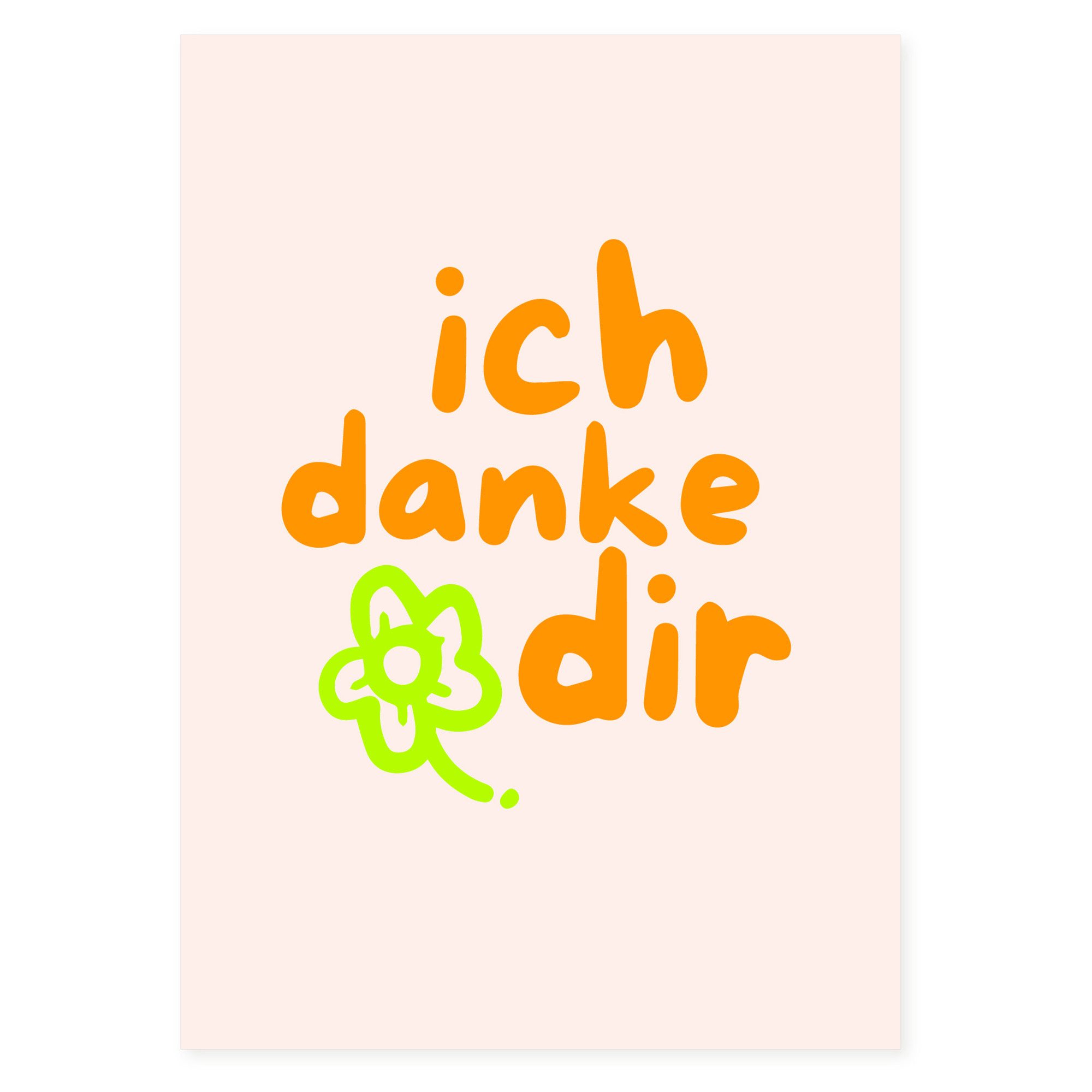 Bow & Hummingbird Dankeskarte Postkarte "ich danke dir" aus Recyclingpapier