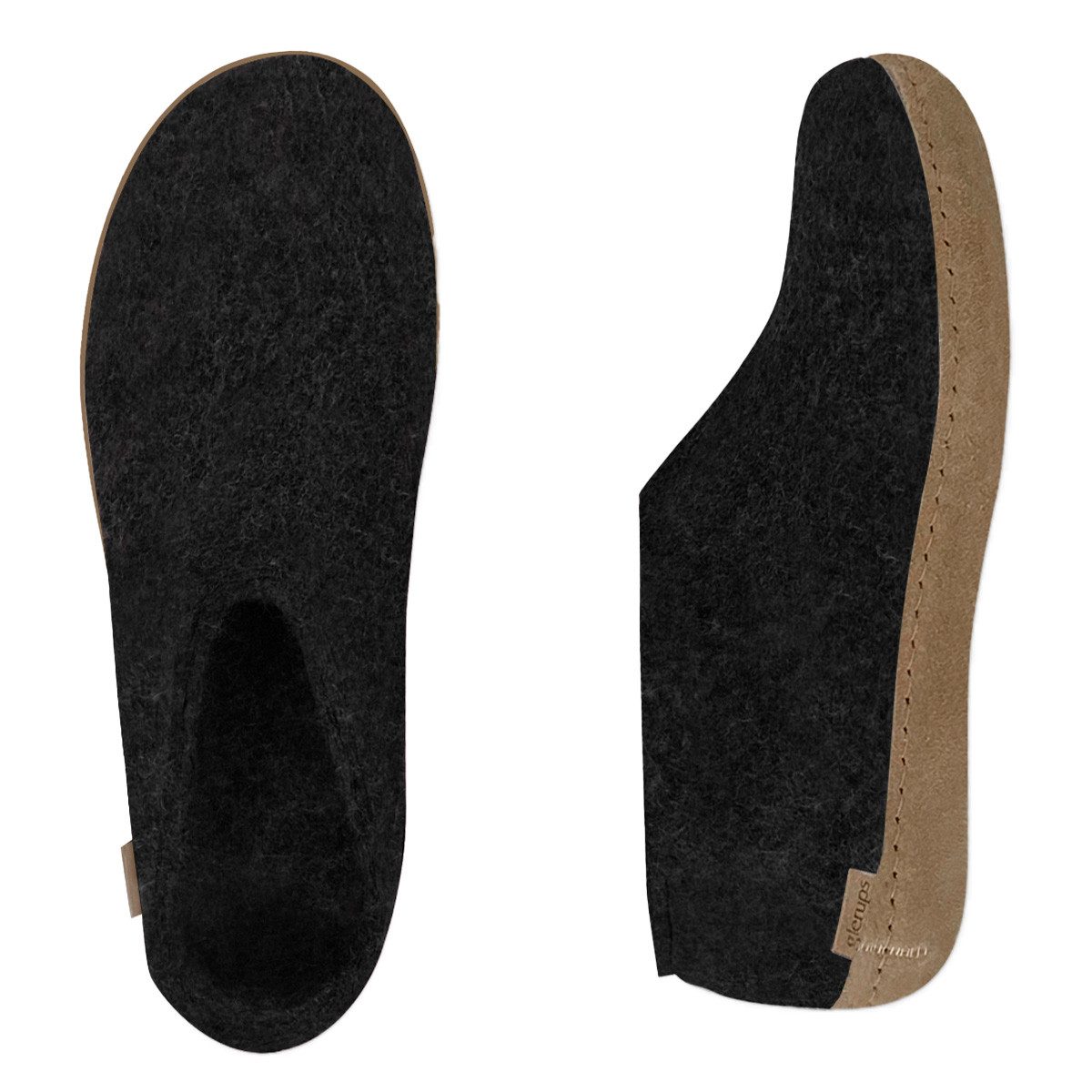 glerups dk Ledersohle Hausschuh (1-tlg) Hausschuh - Aus 100% reiner Naturwolle, Schützt vor Geruch