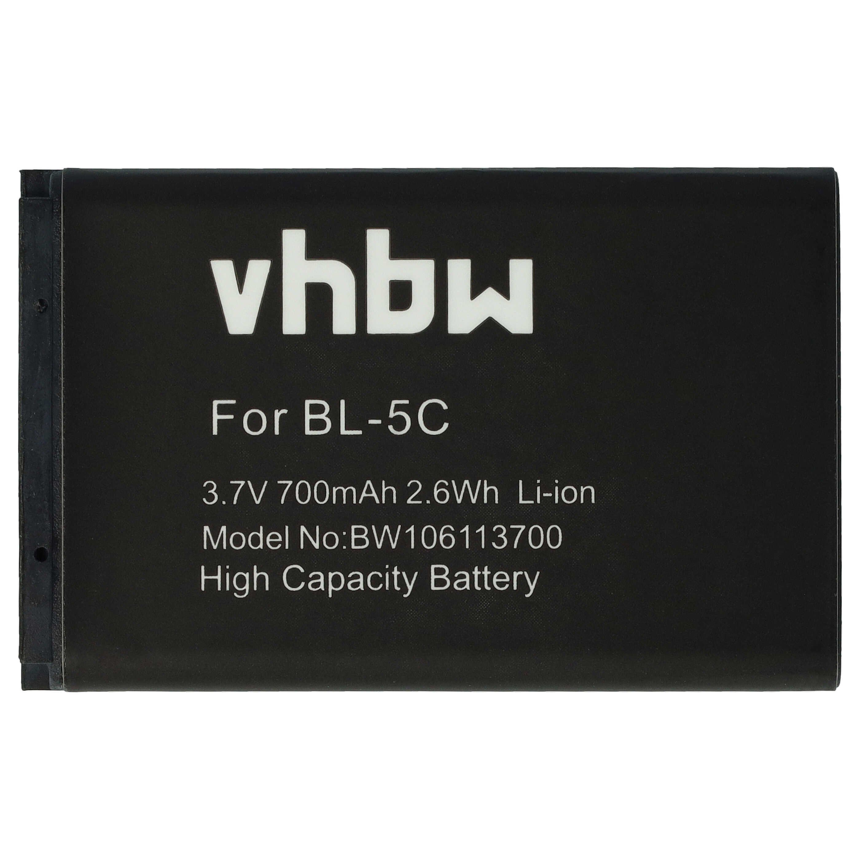 vhbw kompatibel mit Aiptek mini PocketDV M1, 8900 Kamera-Akku Li-Ion 700 mAh (3,7 V)
