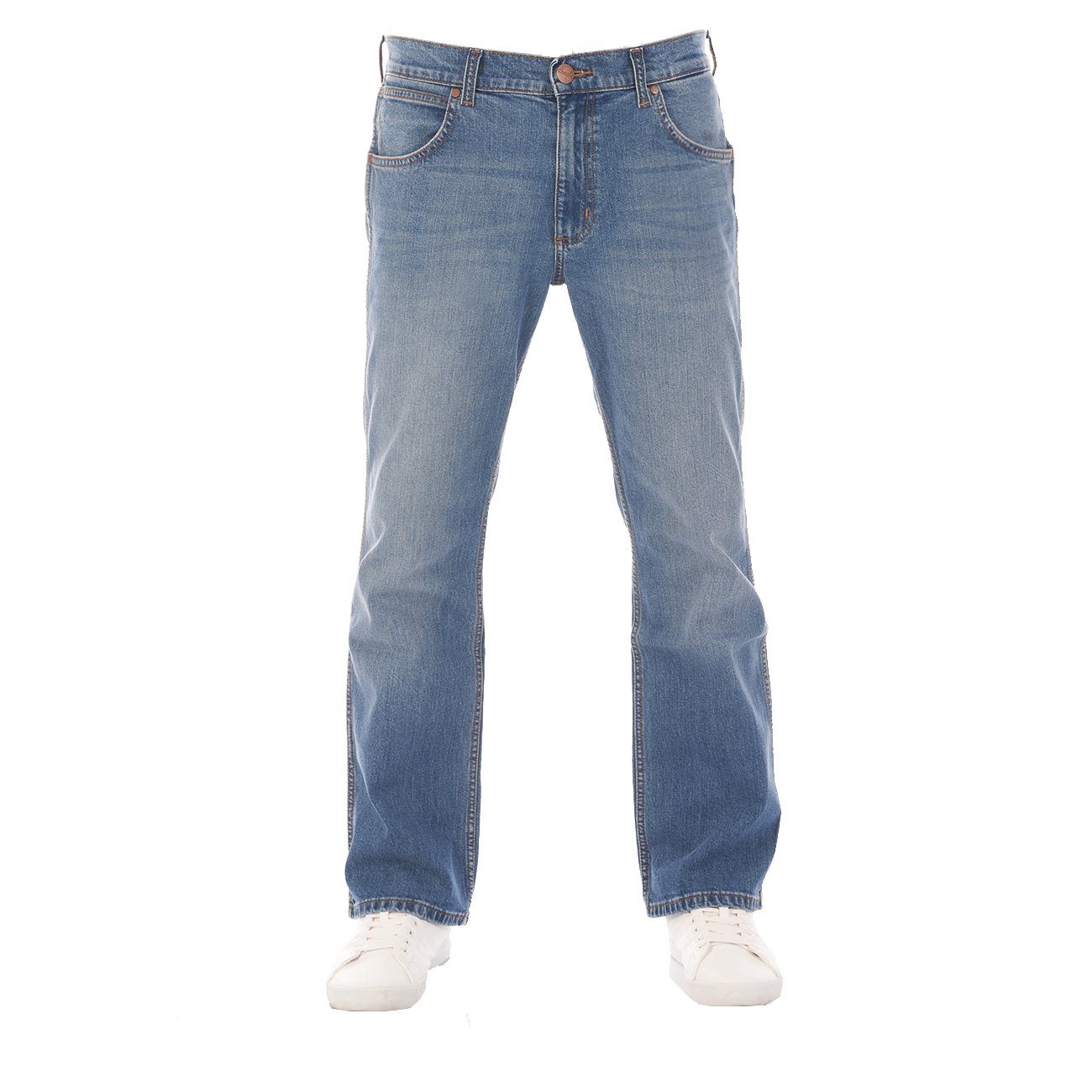 Bootcut-Jeans Worn Jeanshose Denim Wrangler (WSS5KN95Z) Herren Stretch Cut Boot Hose Jacksville Vintage mit