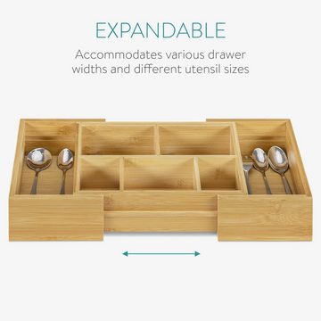 Navaris Aufbewahrungsbox Besteckkasten Bambus erweiterbar - Besteckeinsatz für Schubladen (1 St)