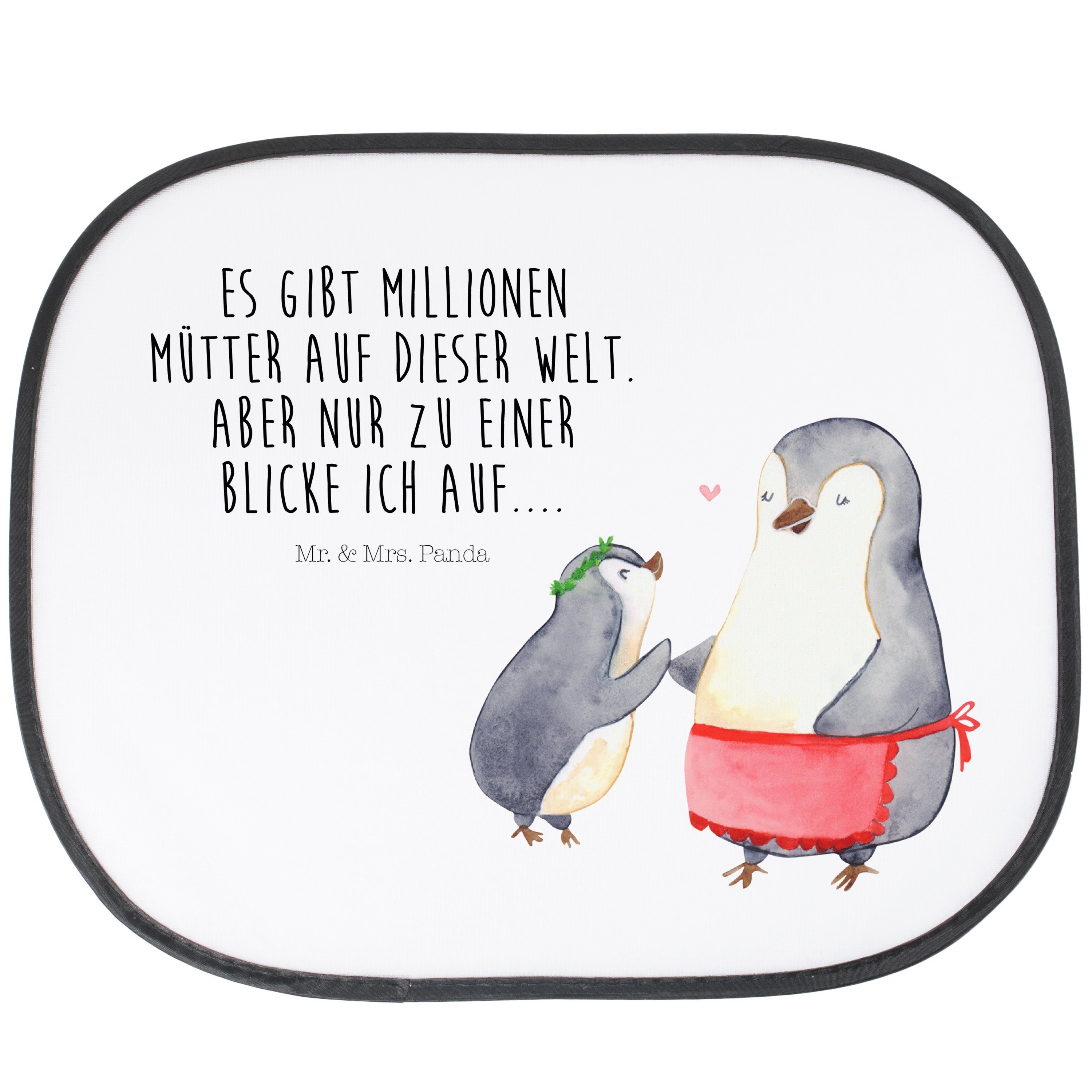 Sonnenschutz Pinguin mit Kind - Weiß - Geschenk, Familie, Muttertag, Sonne, Vorbil, Mr. & Mrs. Panda, Seidenmatt