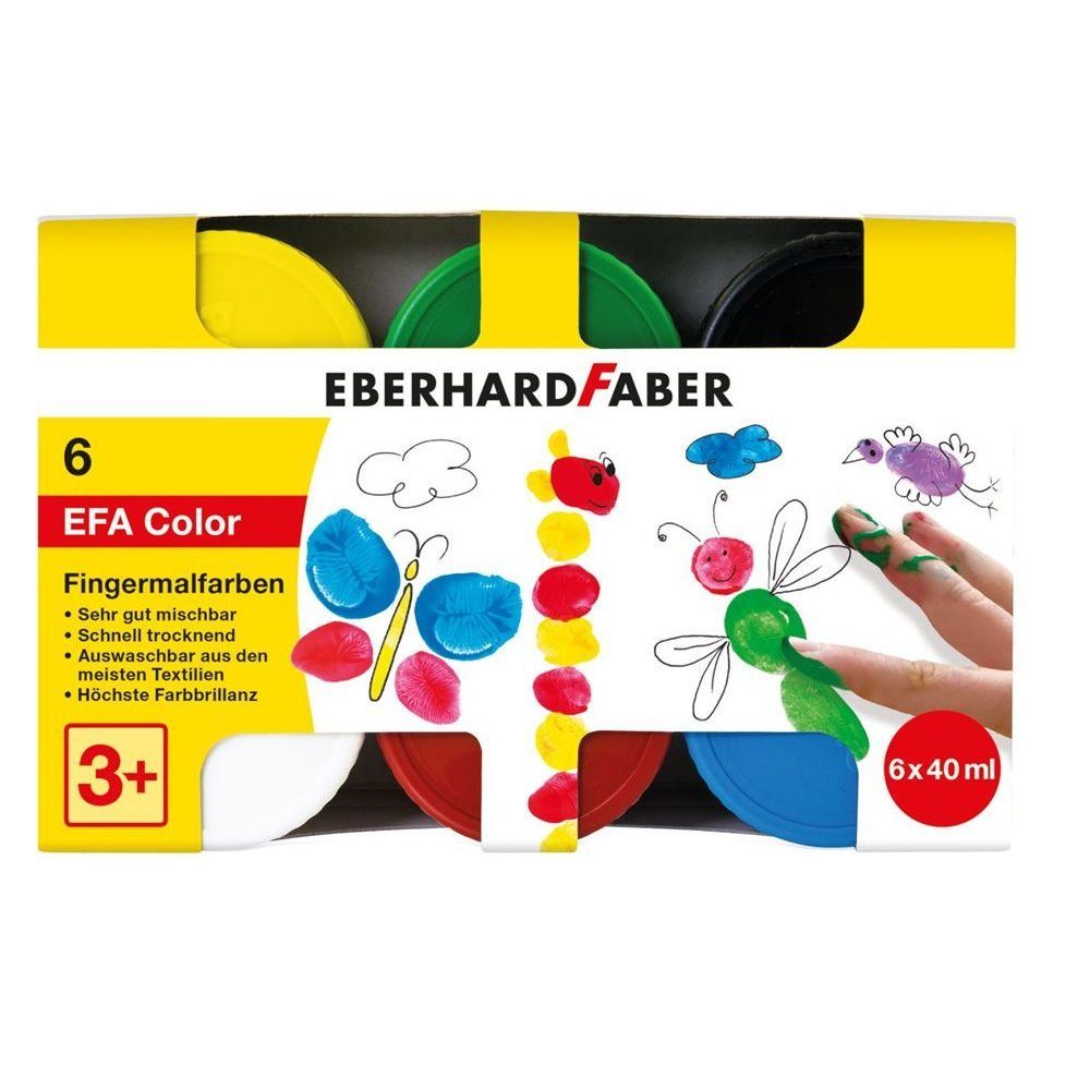 Eberhard Faber (6-tlg), Schachtel, Fingermalfarbe Kreativset EFAColor in 6-tlg 6x ml, 40