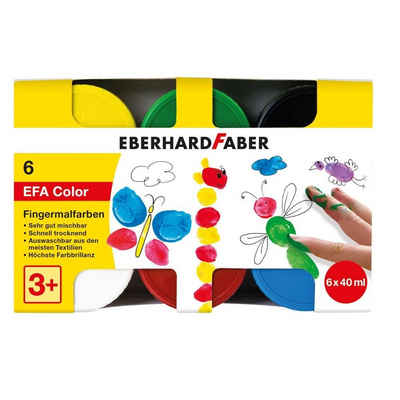 Eberhard Faber Kreativset EFAColor Fingermalfarbe in Schachtel, 6x 40 ml, (6-tlg), 6-tlg