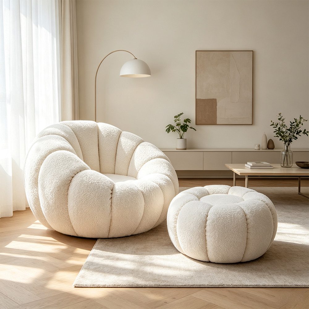 Muxing Loungesessel Teddy-Loungesessel, weich gepolstert, besonderes Design (2-St)