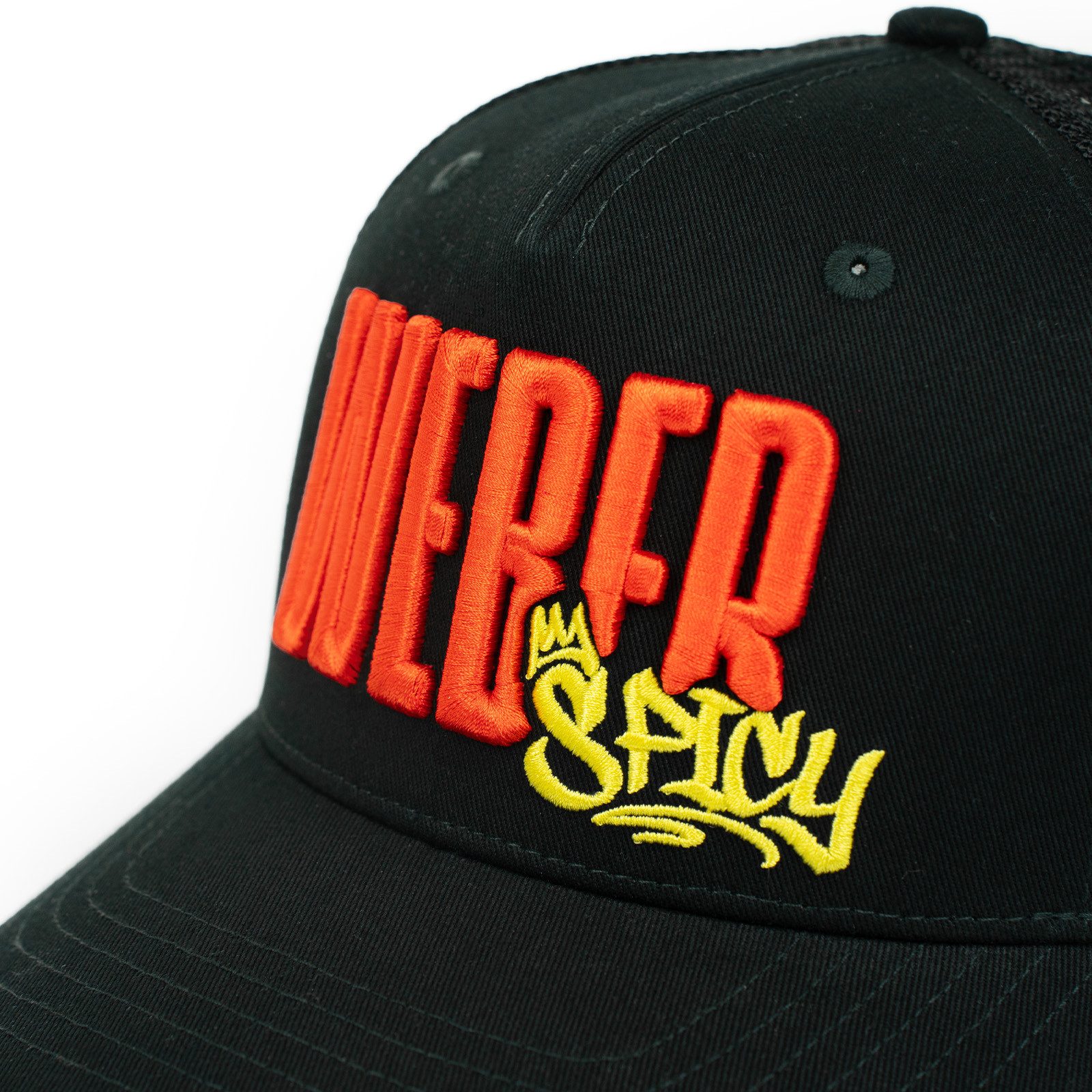 Weber GmbH Trucker Cap Weber #Werkeholics x Max Spies Mesh Baseball Cap schwarz (1-St) basecap, mit 3D-Logostickerei, Schriftzug Spicy