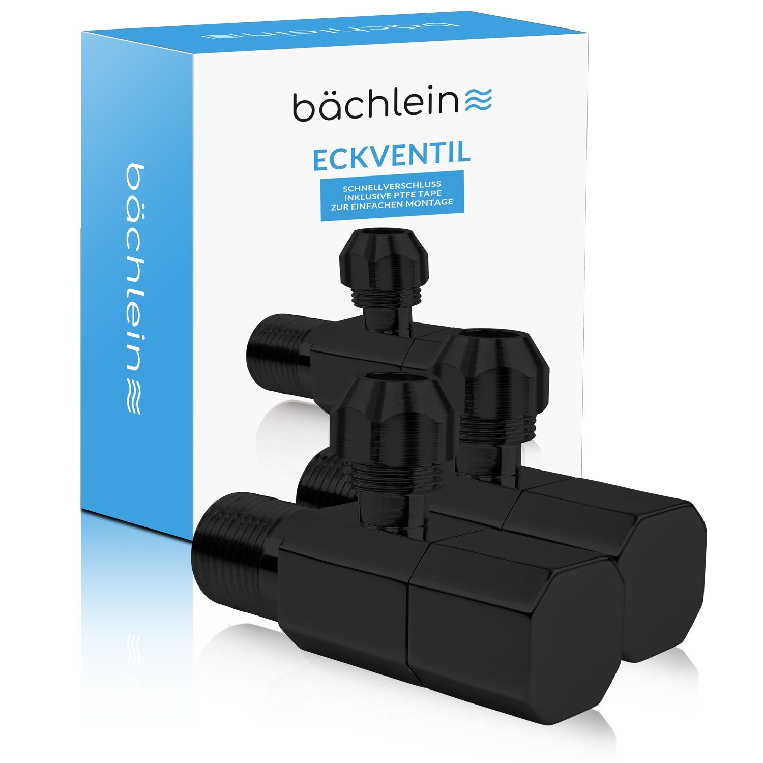 Bächlein Eckventil 2er-Set mit Schraub- oder Schnellverschluss - selbstdichtend, (2-er Set), Für Heiß- und Kaltwasser geeignet