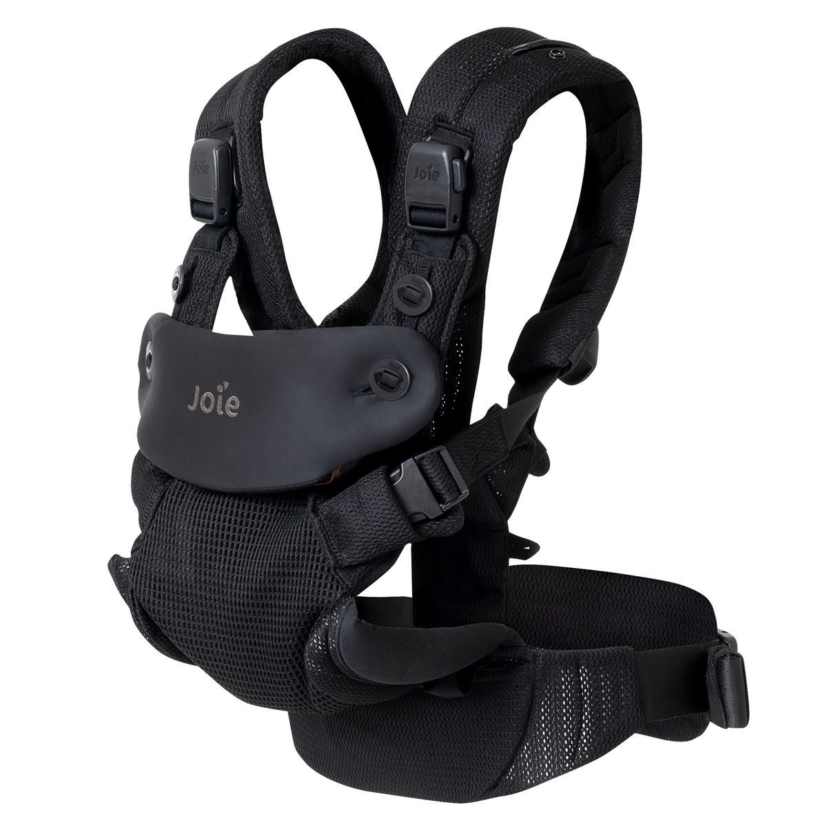Joie Babytrage Savvy Air - Coal, Baby Bauchtrage Rückentrage für Neugeborene ab 3,5-16 kg 4 positionen