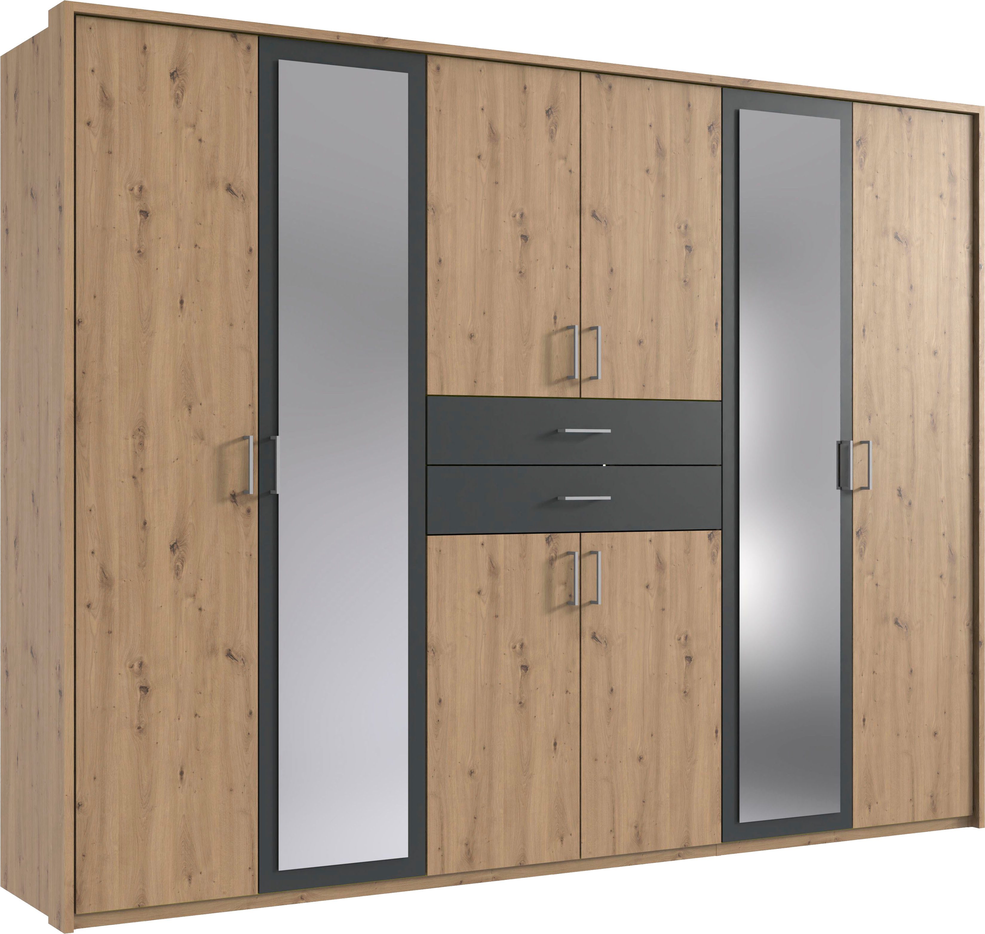 Wimex Kleiderschrank Diver Drehtürenschrank mit Spiegel, in der Breite 270cm Bestseller Schlafzimmerschrank wahlweise 3 Innenausstattungen