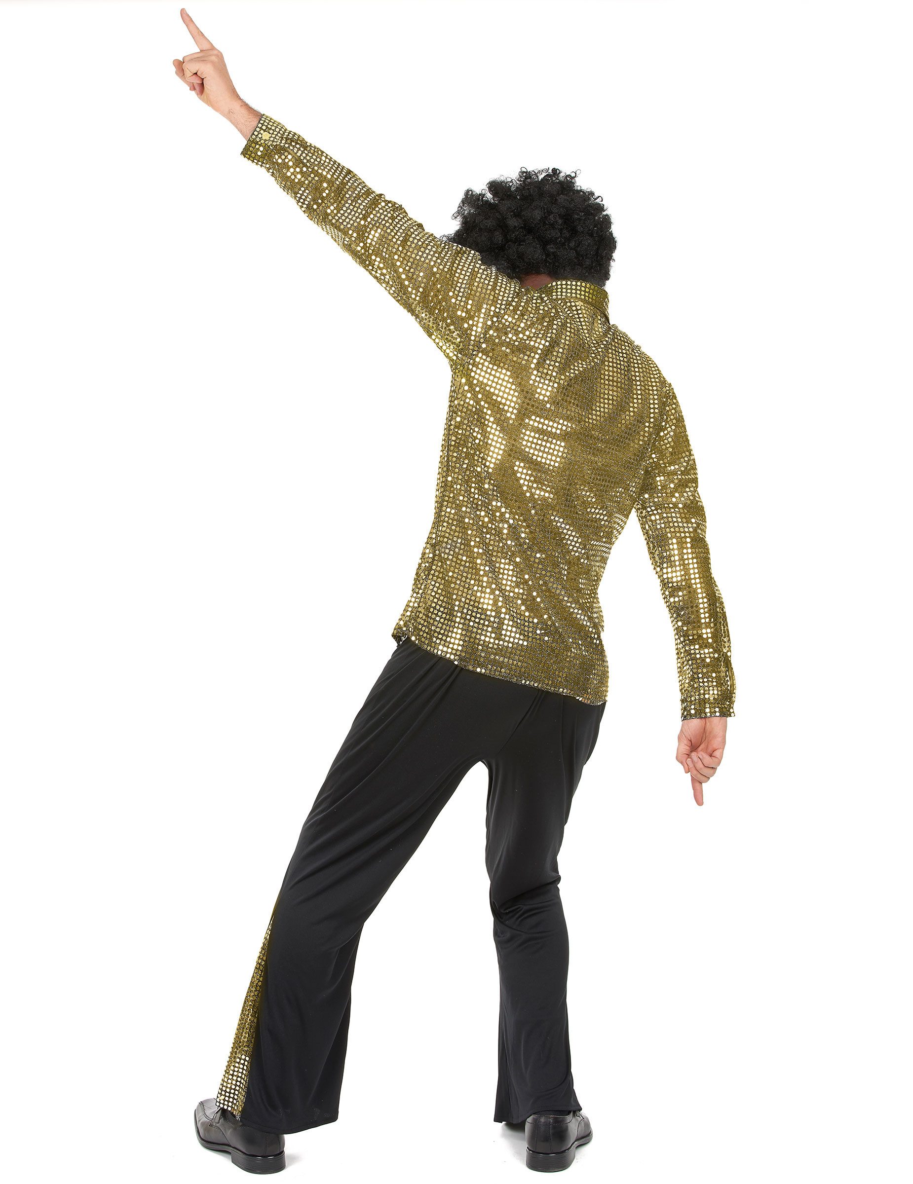 JADEO Kostüm Disco Kostüm für Herren gold-schwarz