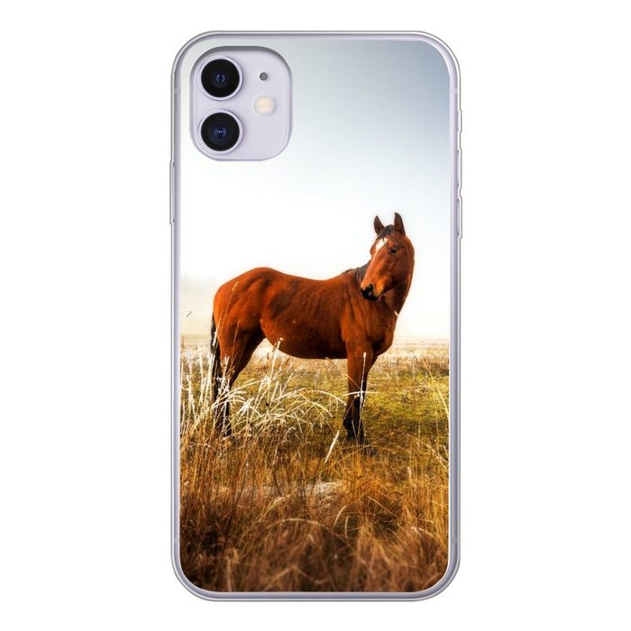 MuchoWow Handyhülle Pferd - Weide - Australien Handyhülle Apple iPhone 11 Smartphone-Bumper Print Handy