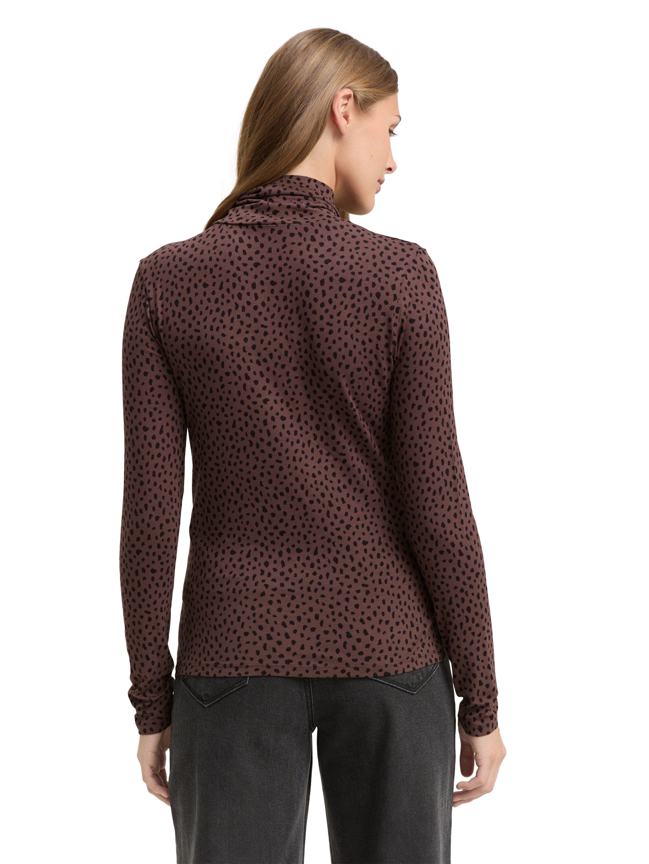 TOM TAILOR Denim Rollkragenshirt mit All-Over Print günstig online kaufen