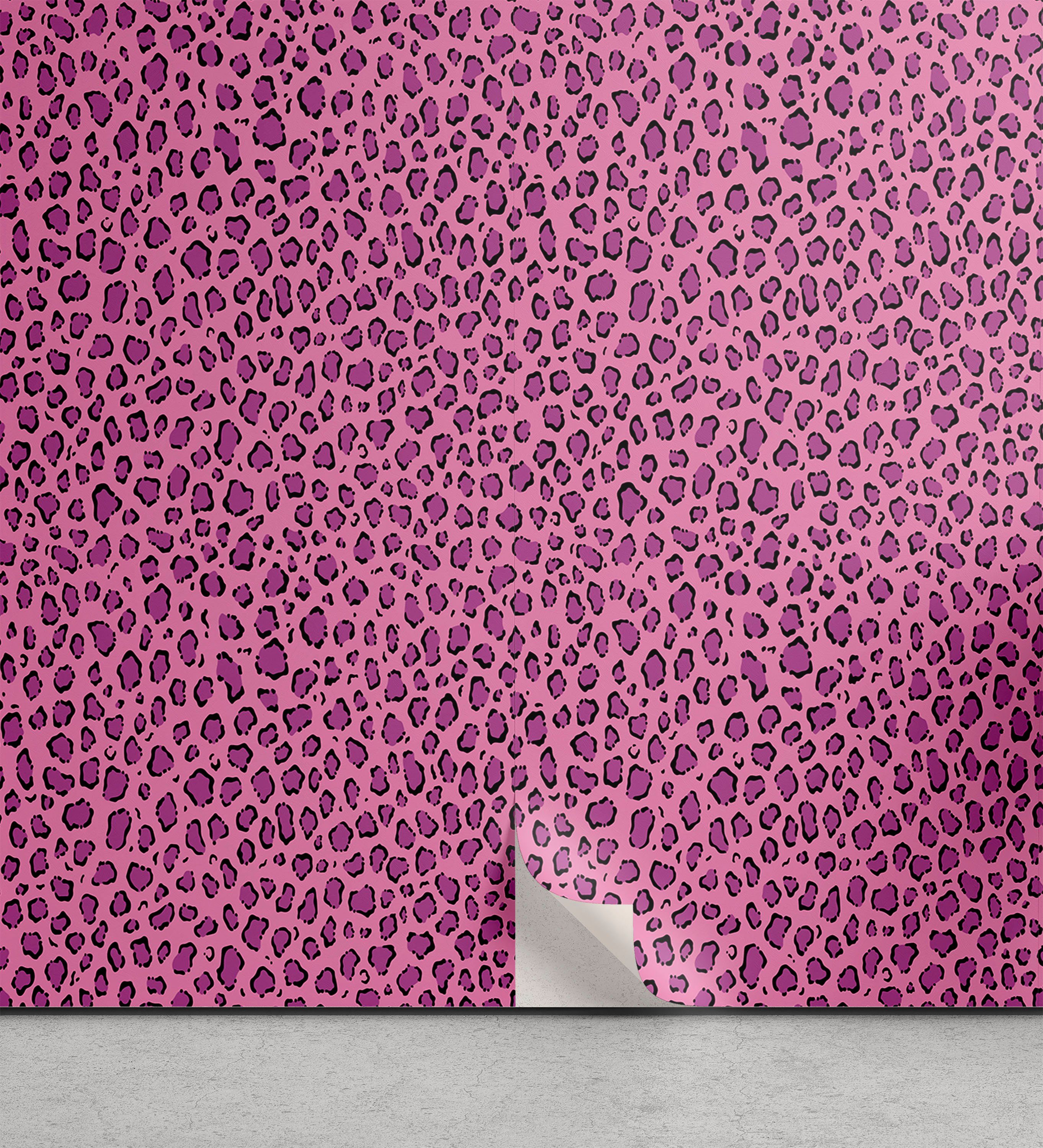 Abakuhaus Vinyltapete selbstklebendes Wohnzimmer Küchenakzent, Safari Leopard-Haut-Spots Pattern