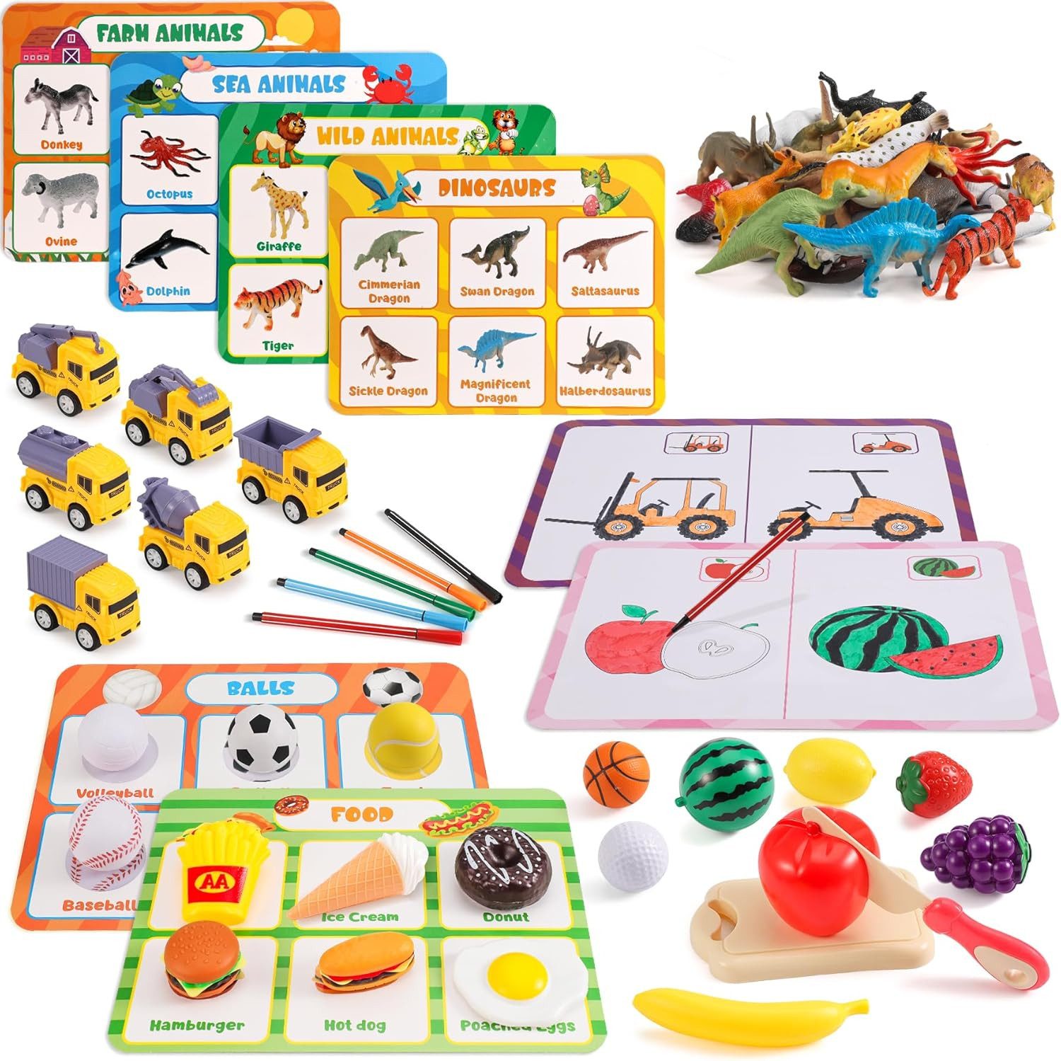 POPOLIC Lernspielzeug Montessori Sortier Spielzeug (Obst-Schnitt-Spiel mit günstig online kaufen