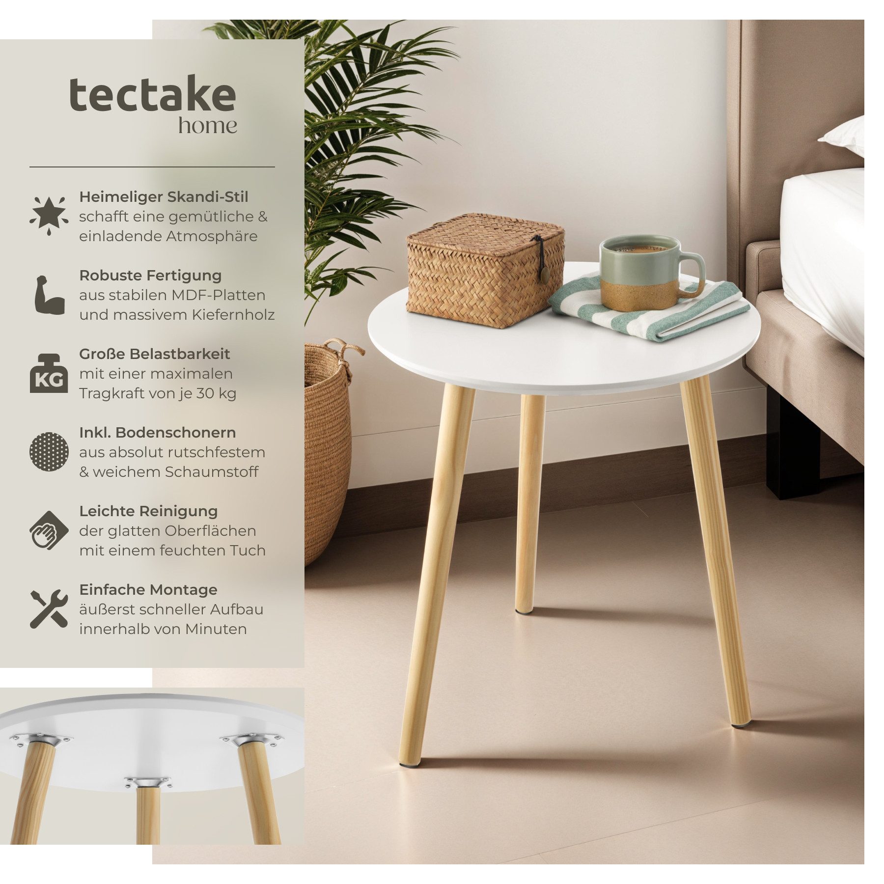 tectake Beistelltisch 2er Set Beistelltisch (1-St., günstig online kaufen
