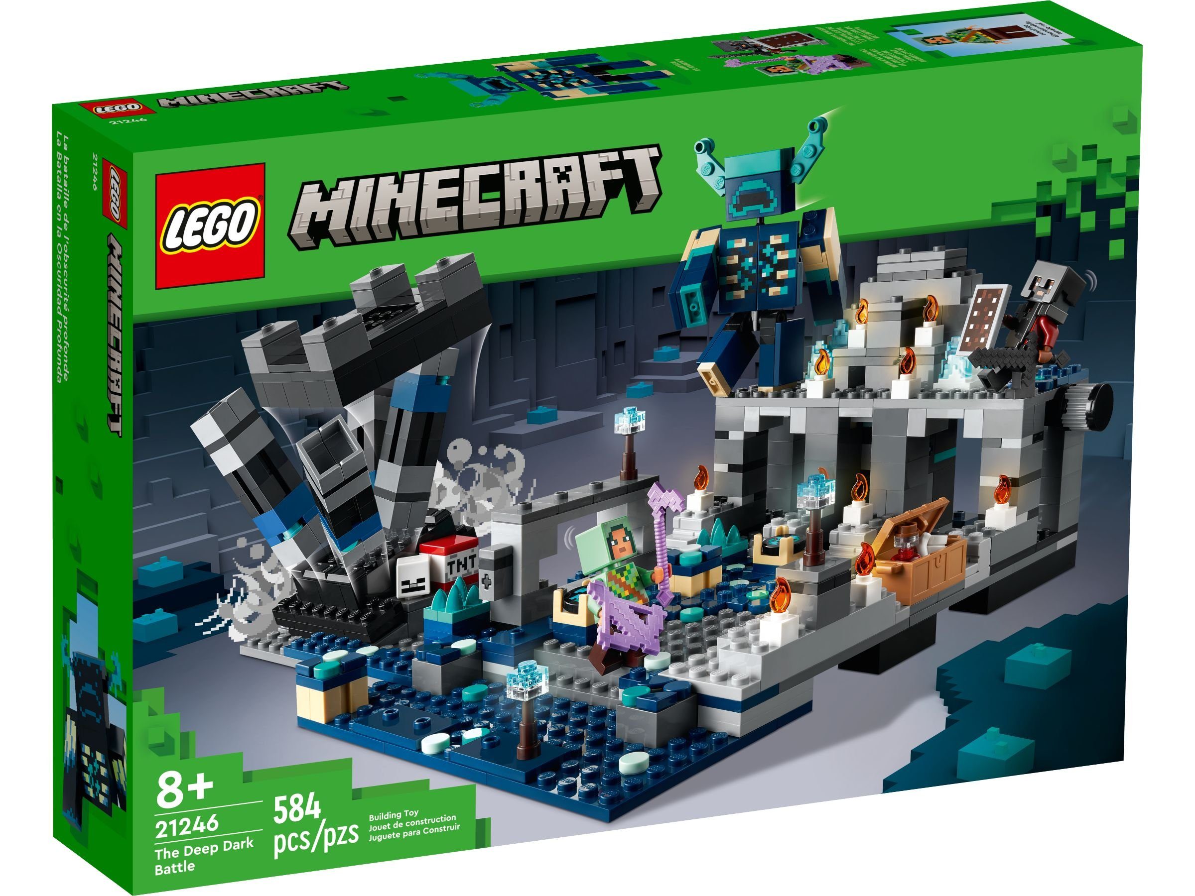 LEGO® Konstruktionsspielsteine LEGO® Minecraft 21246 Das Duell in der Finsternis, (584 St)