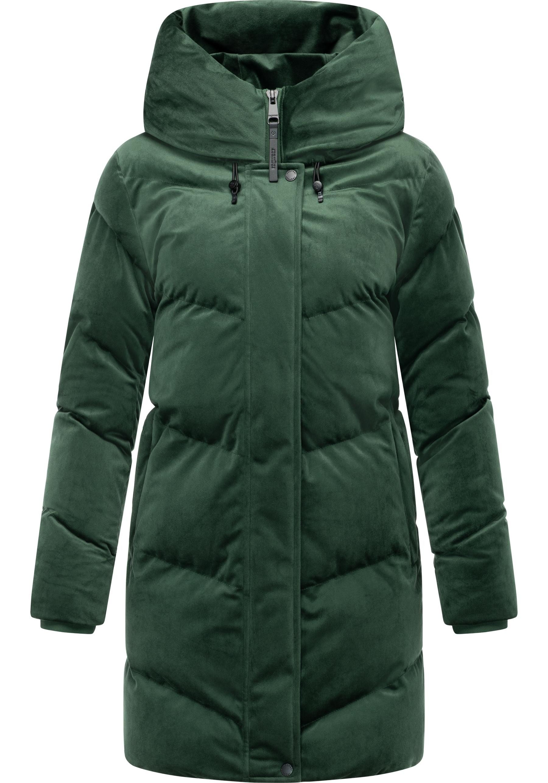 Ragwear Kurzmantel Avelin Velvet YOUMODO Teddy-Mantel aus kuscheligem Samt-Material