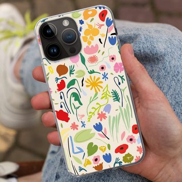 MuchoWow Handyhülle Blumen - Muster - Pflanzen, Handyhülle Telefonhülle Apple iPhone 14 Pro Max