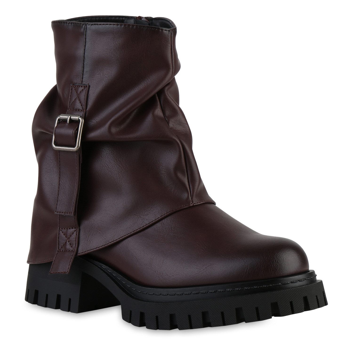 VAN HILL 841796 Bikerboots Damen Leicht Gefütterte Biker Boots Stiefeletten günstig online kaufen