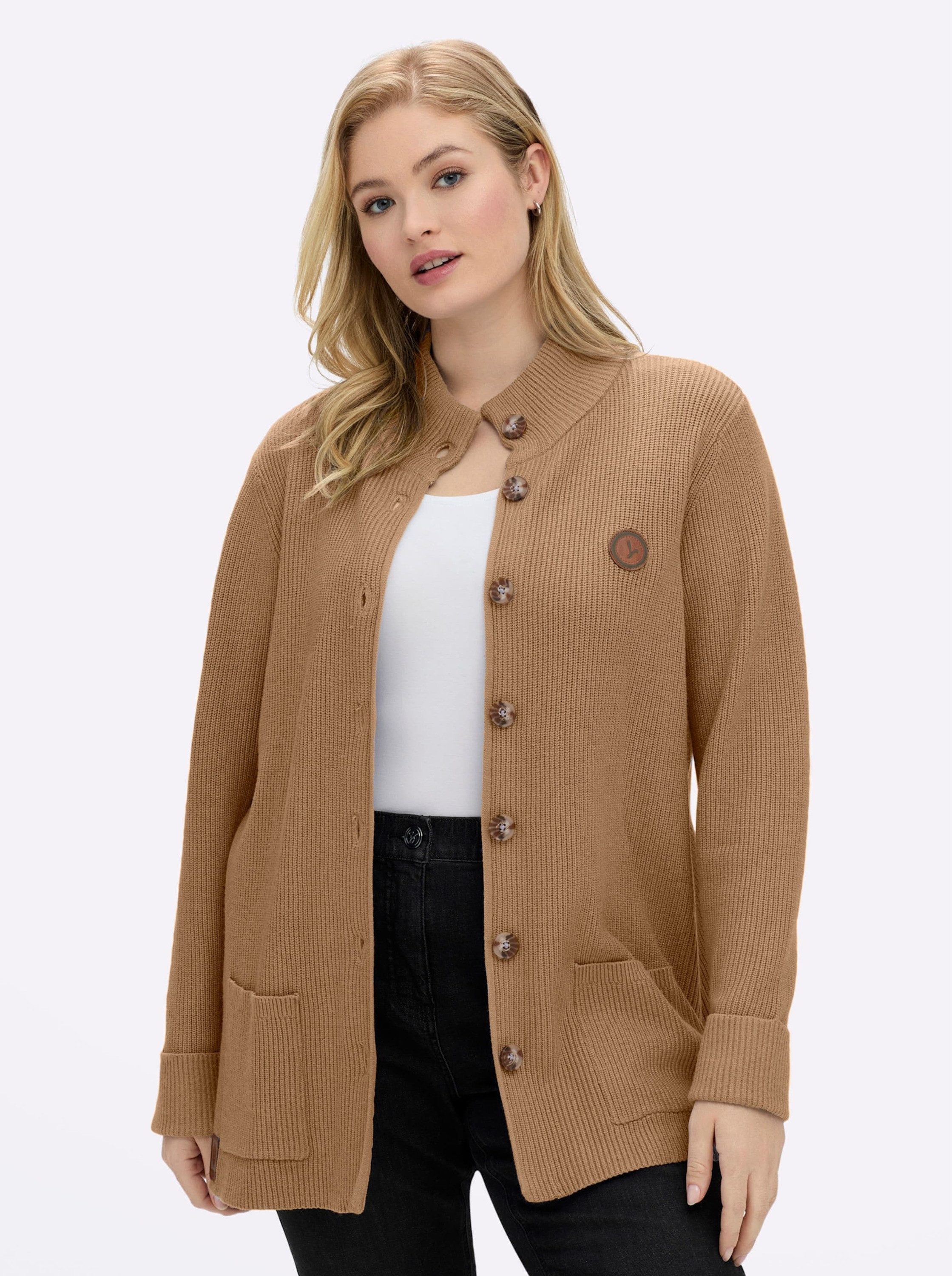 Strickjacke Strickjacke Langarm Rippoptik