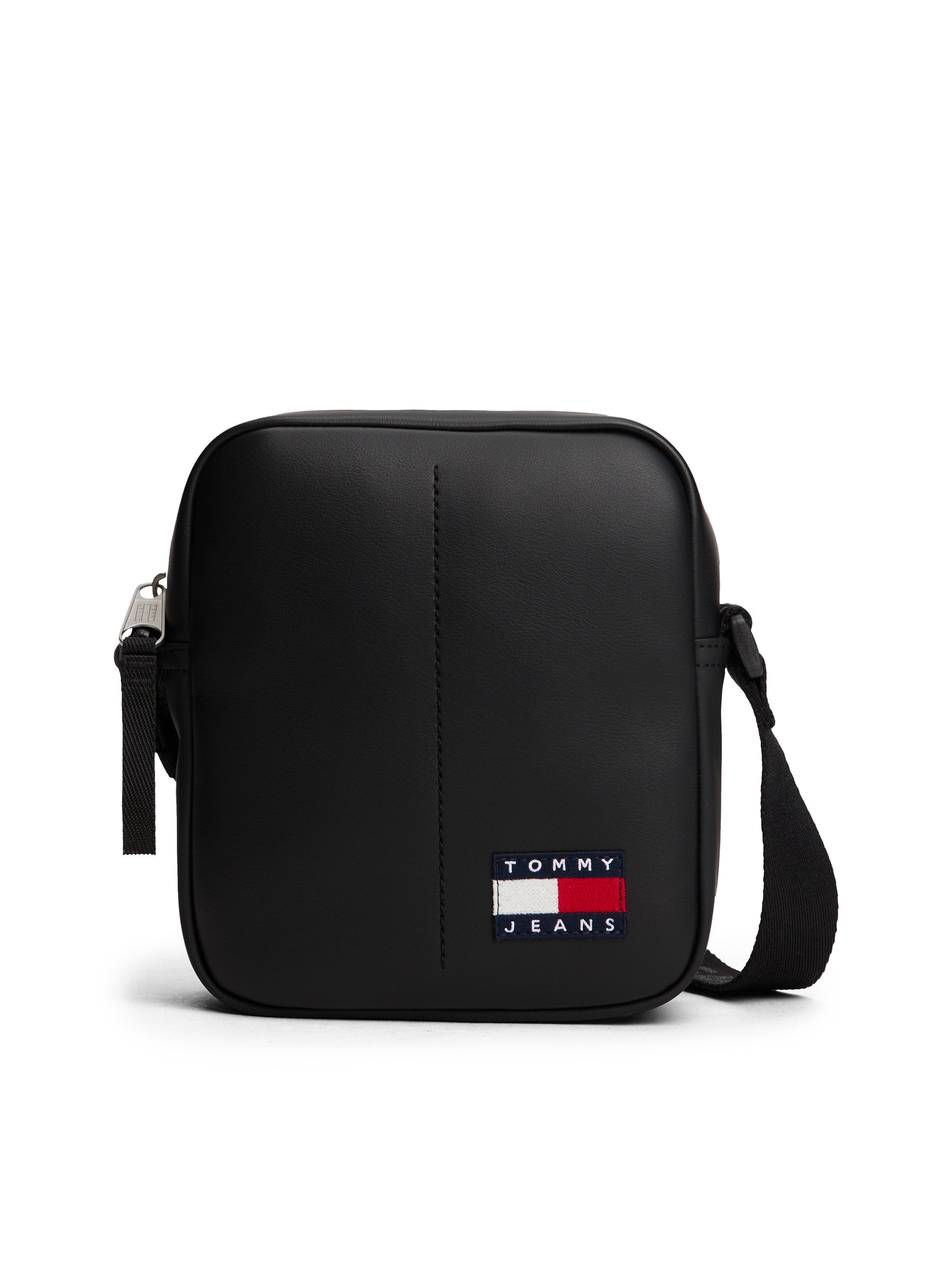 Tommy Jeans Umhängetasche TJM ESS DAILY PU REPORTER, Herren Freizeitasche, Schultertasche mit Tommy Jeans Flagge