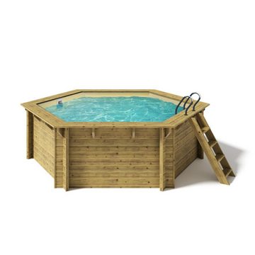Paradies Pool Pool, Holzpool Lani 421x118cm, Folie sand 0,8mm