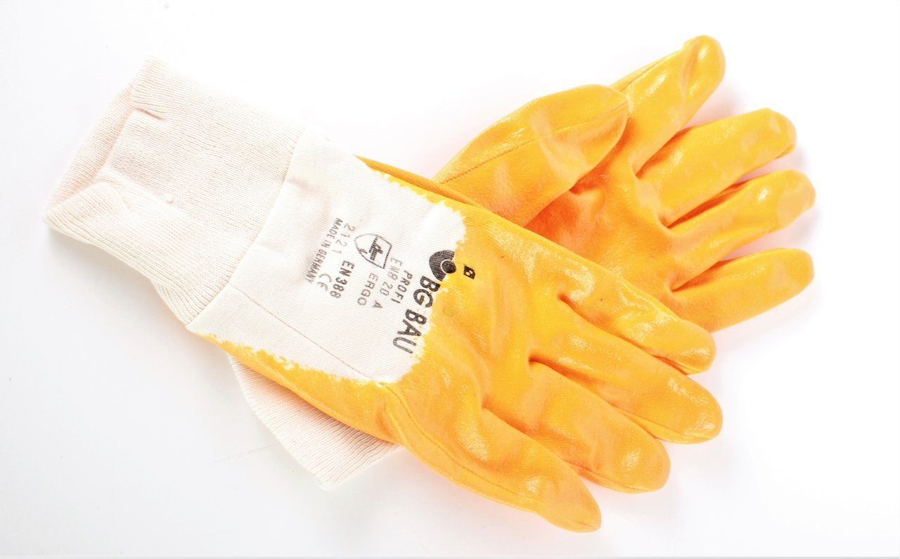 Profi 20A Arbeits… Bau Montage-Handschuhe Handschuh Schutzhandschuhe myMAW Paar Ergo BG 10