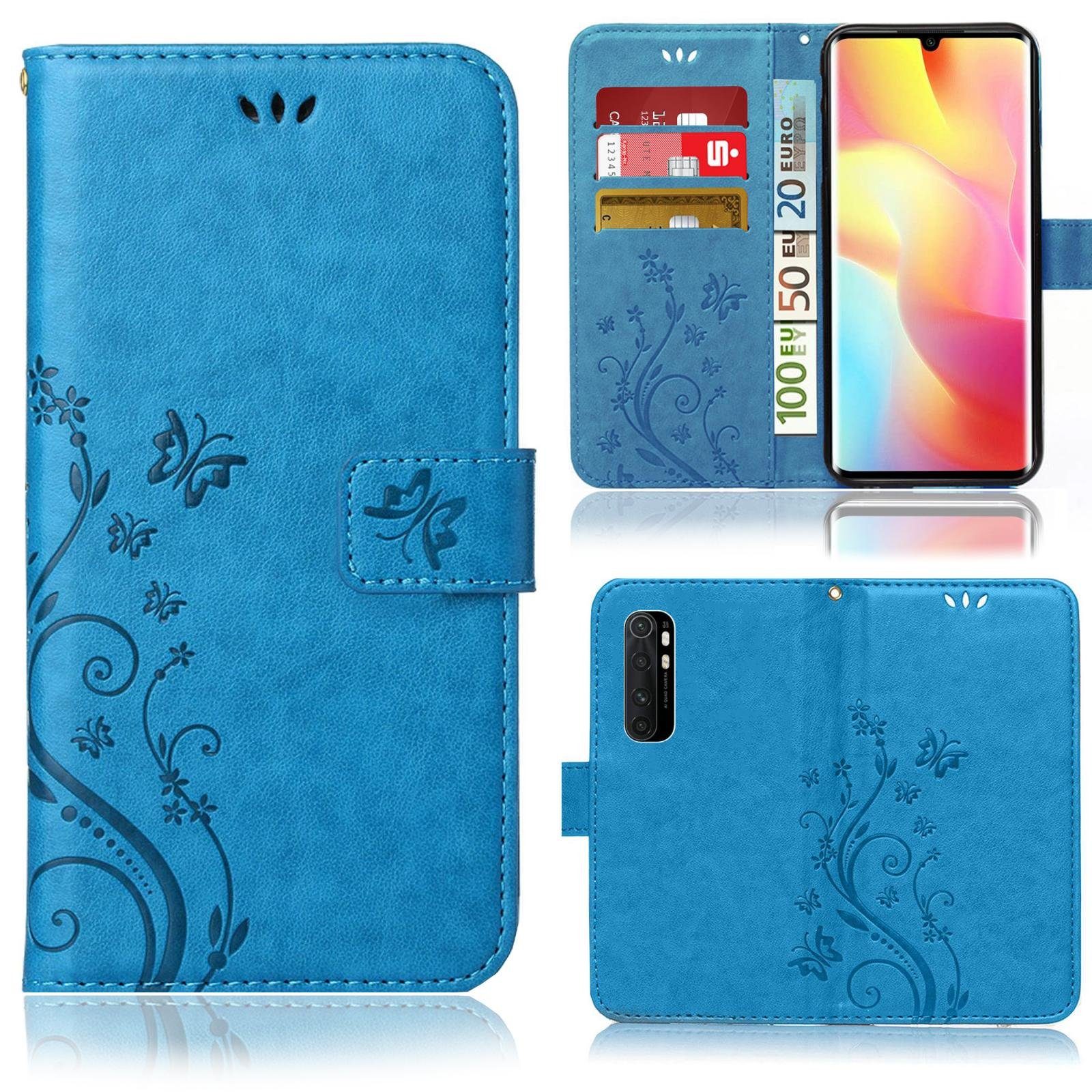 Numerva Handyhülle Bookstyle Flower für Xiaomi Mi Note 10 Lite, Handy Tasche Schutzhülle Klapphülle Flip Cover mit Blumenmuster