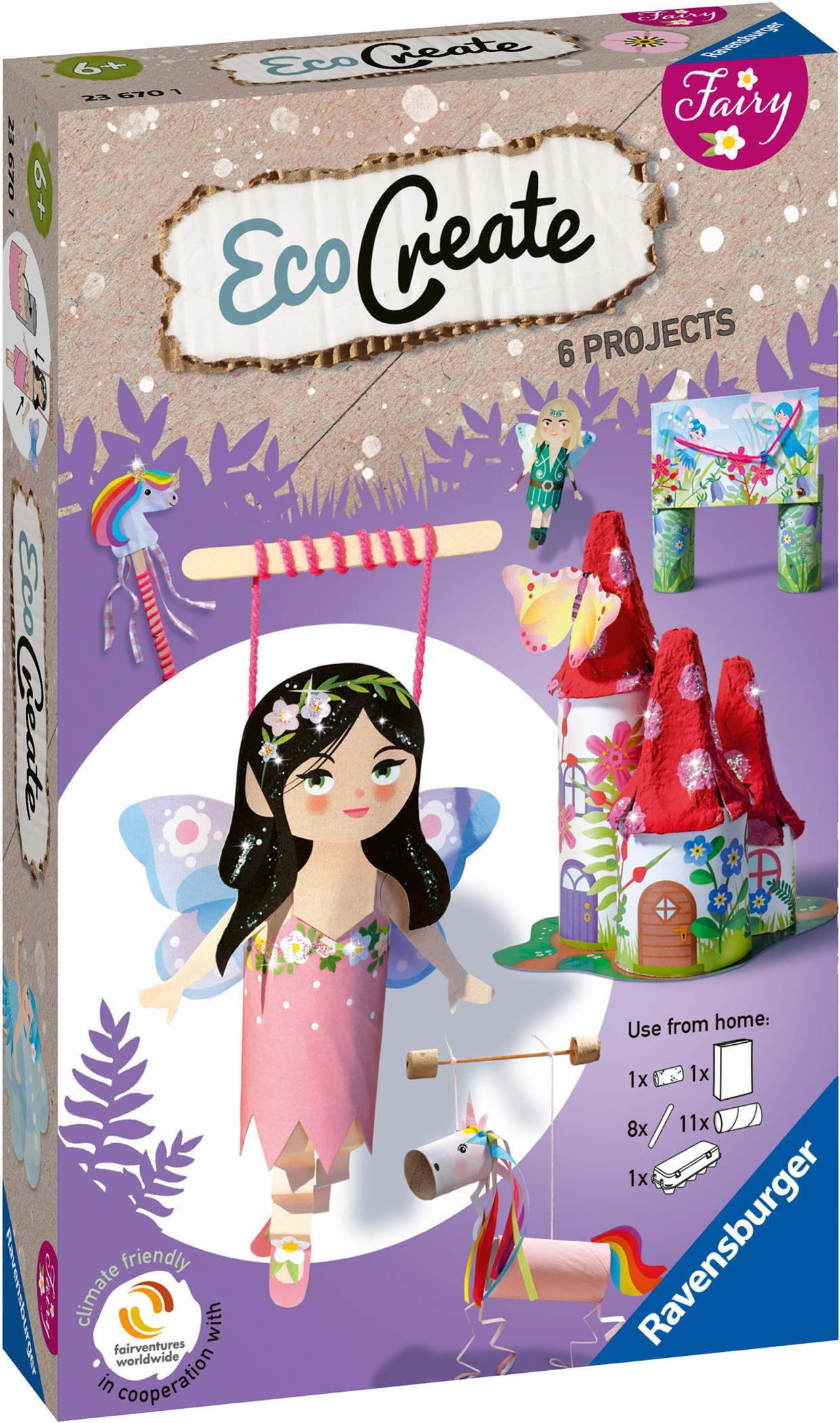 Ravensburger Kreativset Upcycling Basteln EcoCreate Mini Sparkle with the Fairies 23670
