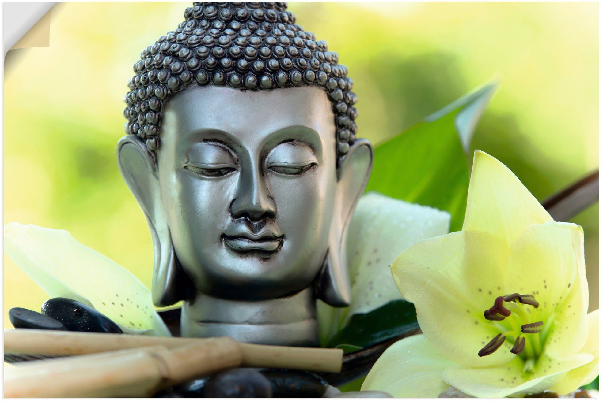 Artland Wandbild »Entspannung und Ruhe mit Buddha«, Buddhismus (1 Stück), in vielen Größen & Produktarten - Alubild / Outdoorbild für den Außenbereich, Leinwandbild, Poster, Wandaufkleber / Wandtattoo auch für Badezimmer geeignet-Otto