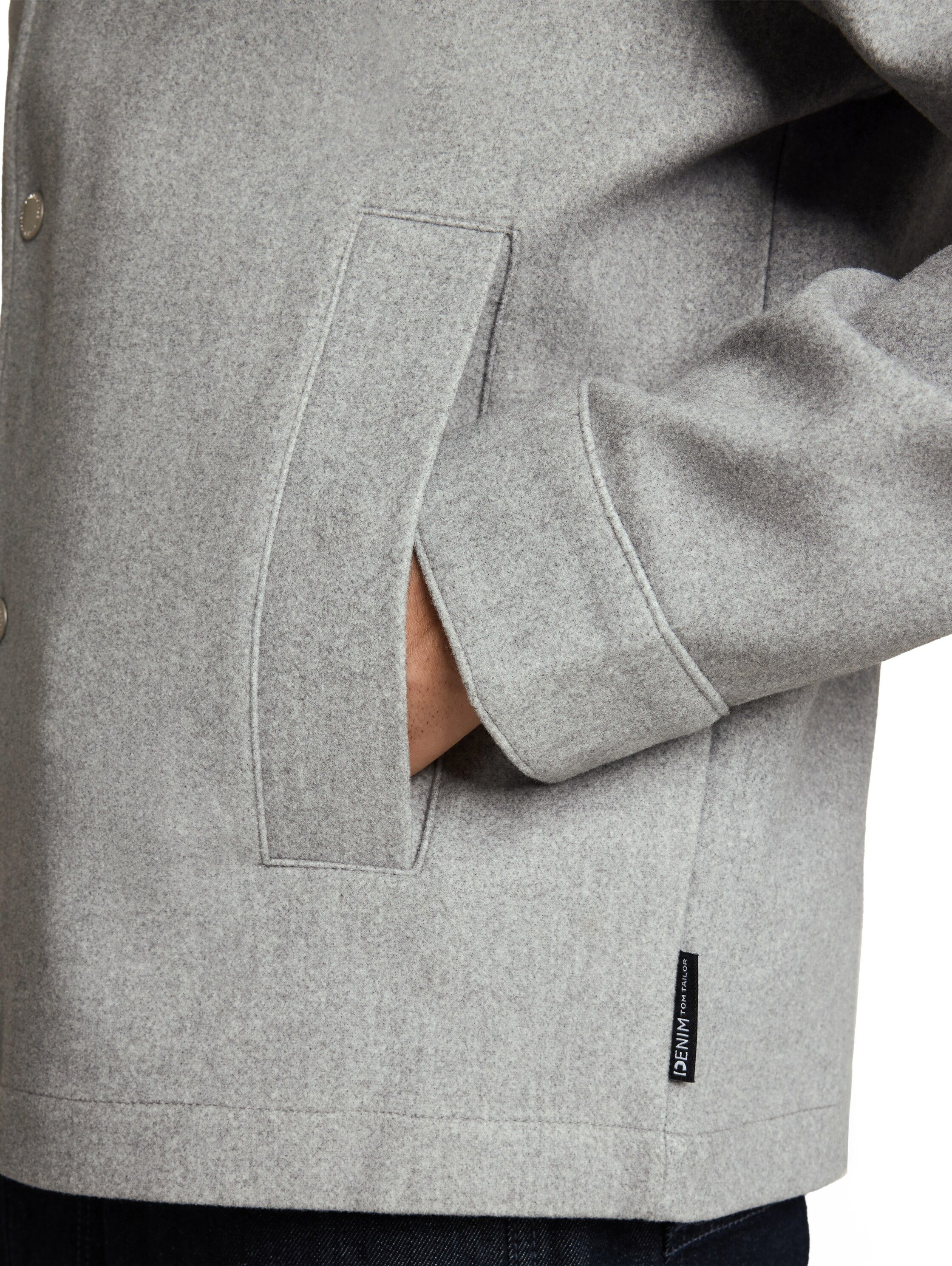 TOM TAILOR Denim Wolljacke mit Druckknöpfen und Eingrifftaschen
