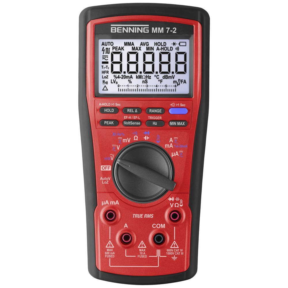 Spannungsprüfer Benning MM 7-2 Hand-Multimeter digital LoZ CAT III 1000 V, CAT IV 600