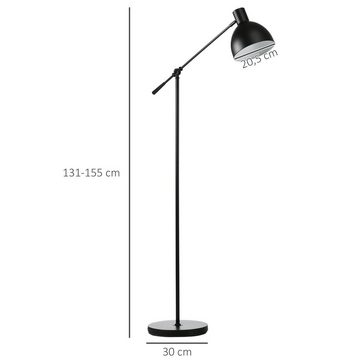 HOMCOM Stehlampe höhenverstellbar, 30 m x 30 cm x 131 cm, Ein-,Ausschalter, ohne Leuchtmittel, Nicht Verfügbar, Stehlampe