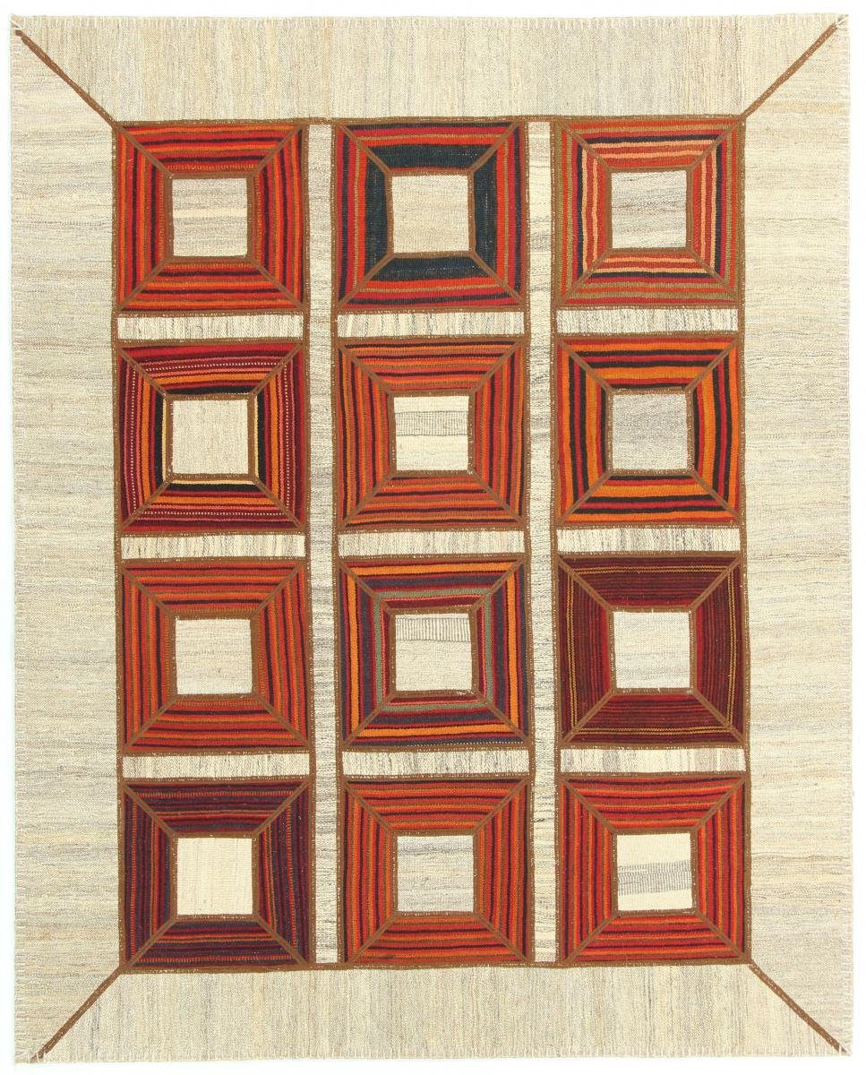 Orientteppich Kelim Patchwork 151x187 Handgewebter Orientteppich / Perserteppich, Nain Trading, rechteckig, Höhe: 4 mm