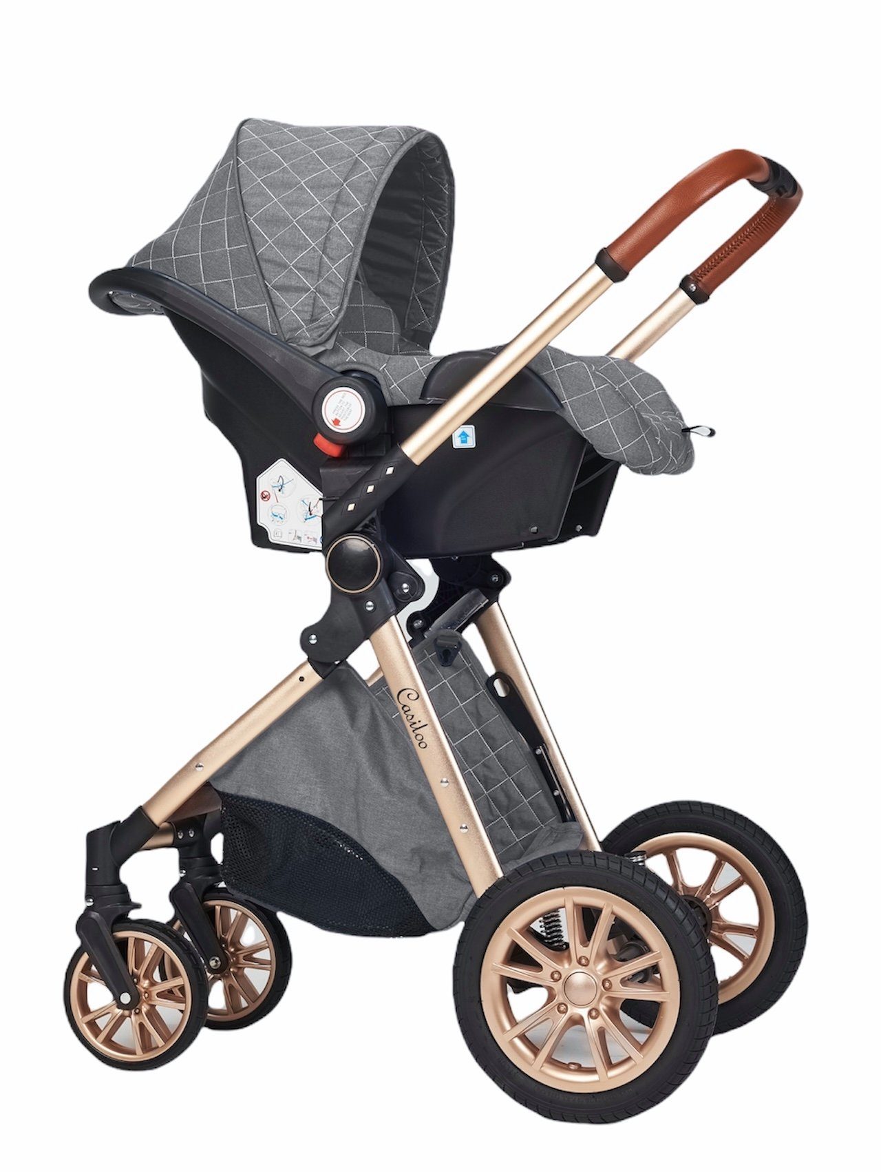Casiloo® Kombi-Kinderwagen 3in1 Kombikinderwagen Kinderwagen Babywanne Buggy + Auto Babyschale