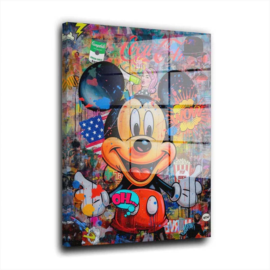 Acrylglasbild Maus Pop Art Style Acrylglas Wandbild Bild Wanddeko Wohnzimmer XL