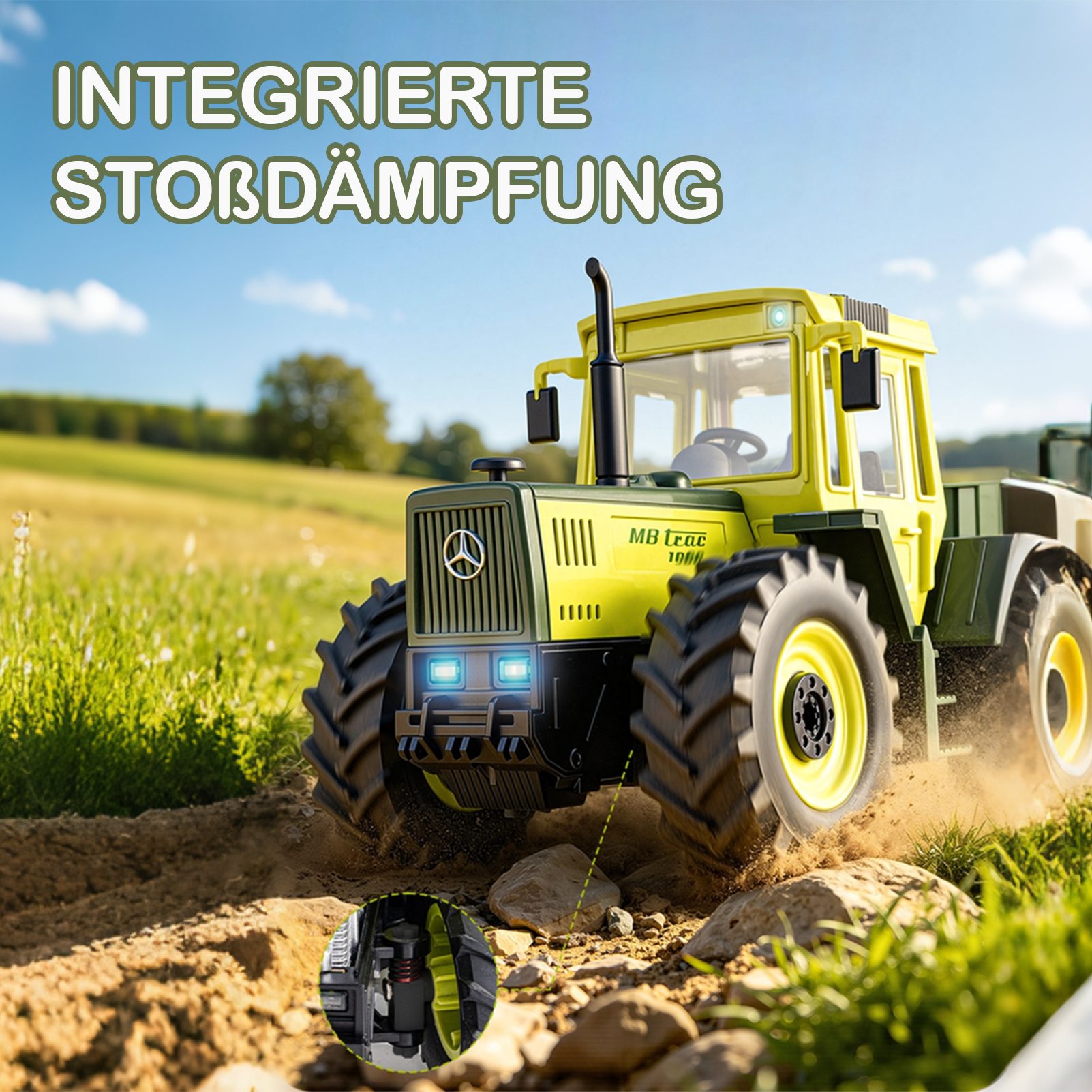 Esun RC-Traktor Ferngesteuertes Traktor Spielzeug, RC Trecker MB-trac 1000 für Kinder (Set, Komplettset), 1:24 RC auto mit Licht und Ton, fernbedienung