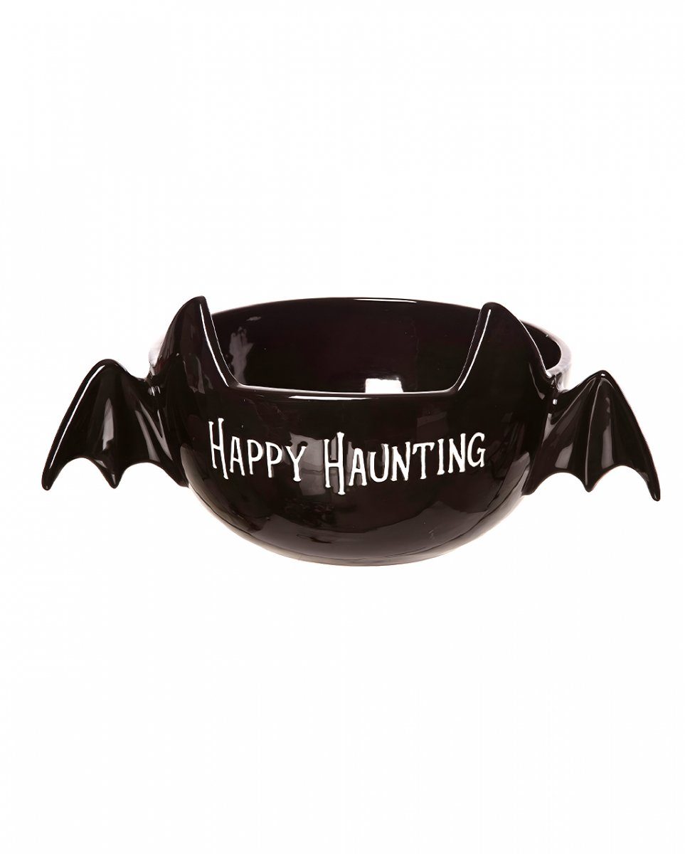 Horror-Shop Dekofigur Fledermaus ";Happy Haunting"; Süßigkeite