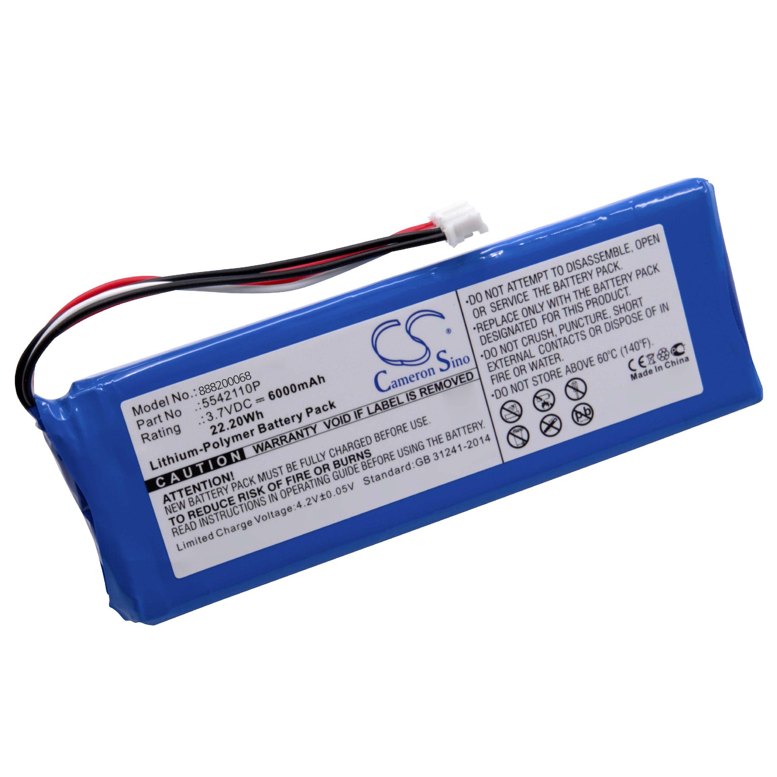 vhbw Ersatz für JBL 5542110P für Akku Li-Polymer 6000 mAh (3,7 V)