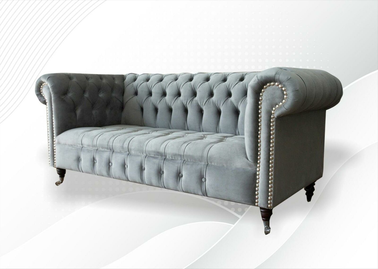 JVmoebel Chesterfield-Sofa, Neu Textil Graue Couchen Wohnzimmer Modern Kreative Design Möbel Chesterfield