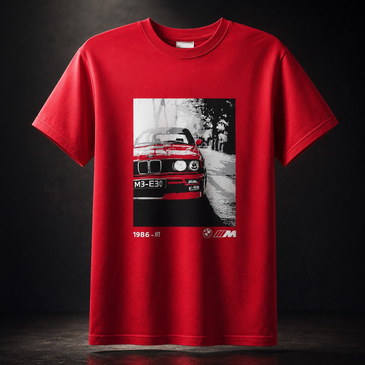 BMW T-Shirt BMW M T-Shirt Grafik 1 Rot M3 E30 Limited Edition