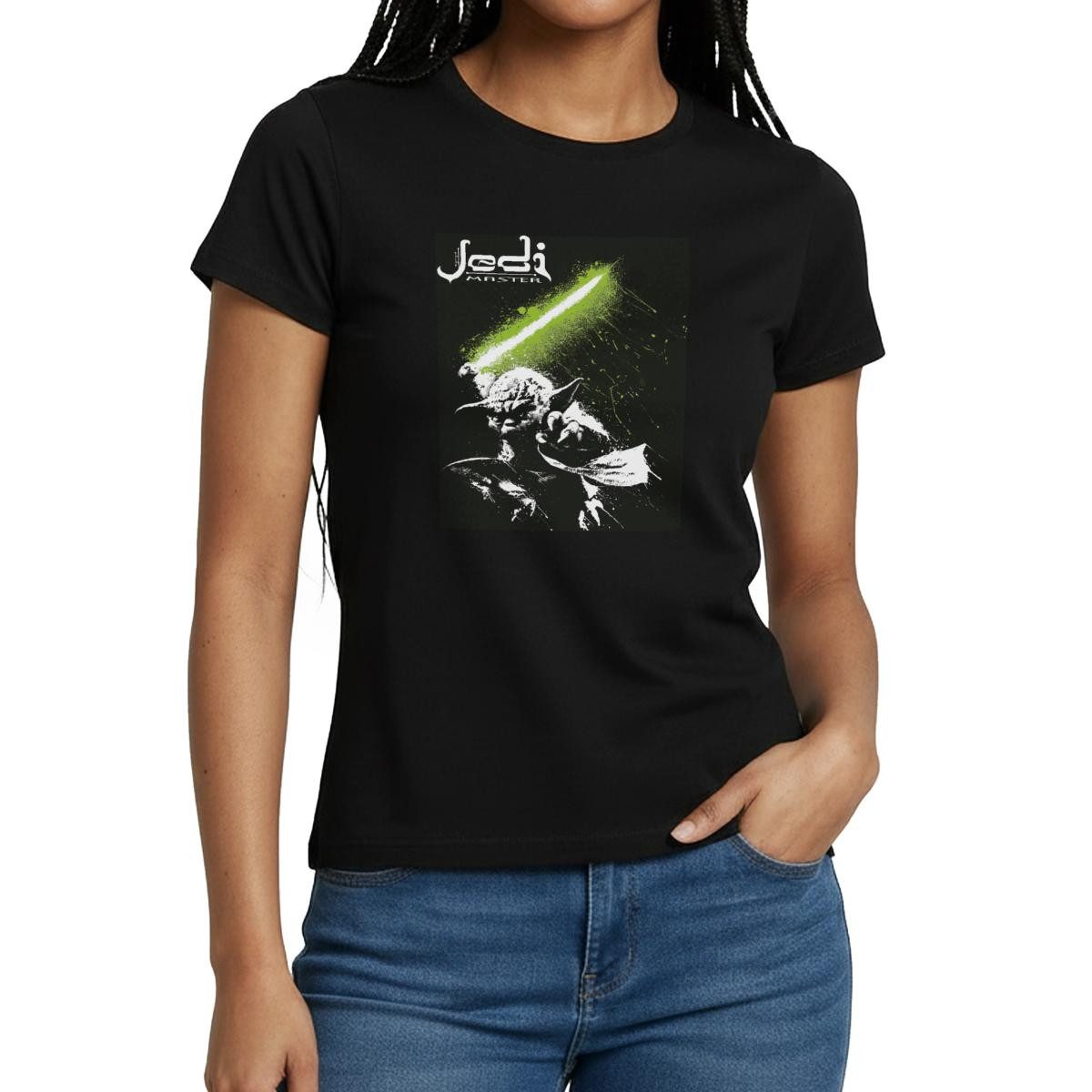 T-Shirt Star Wars Meister Yoda Zeichnung Frauen T-Shirt