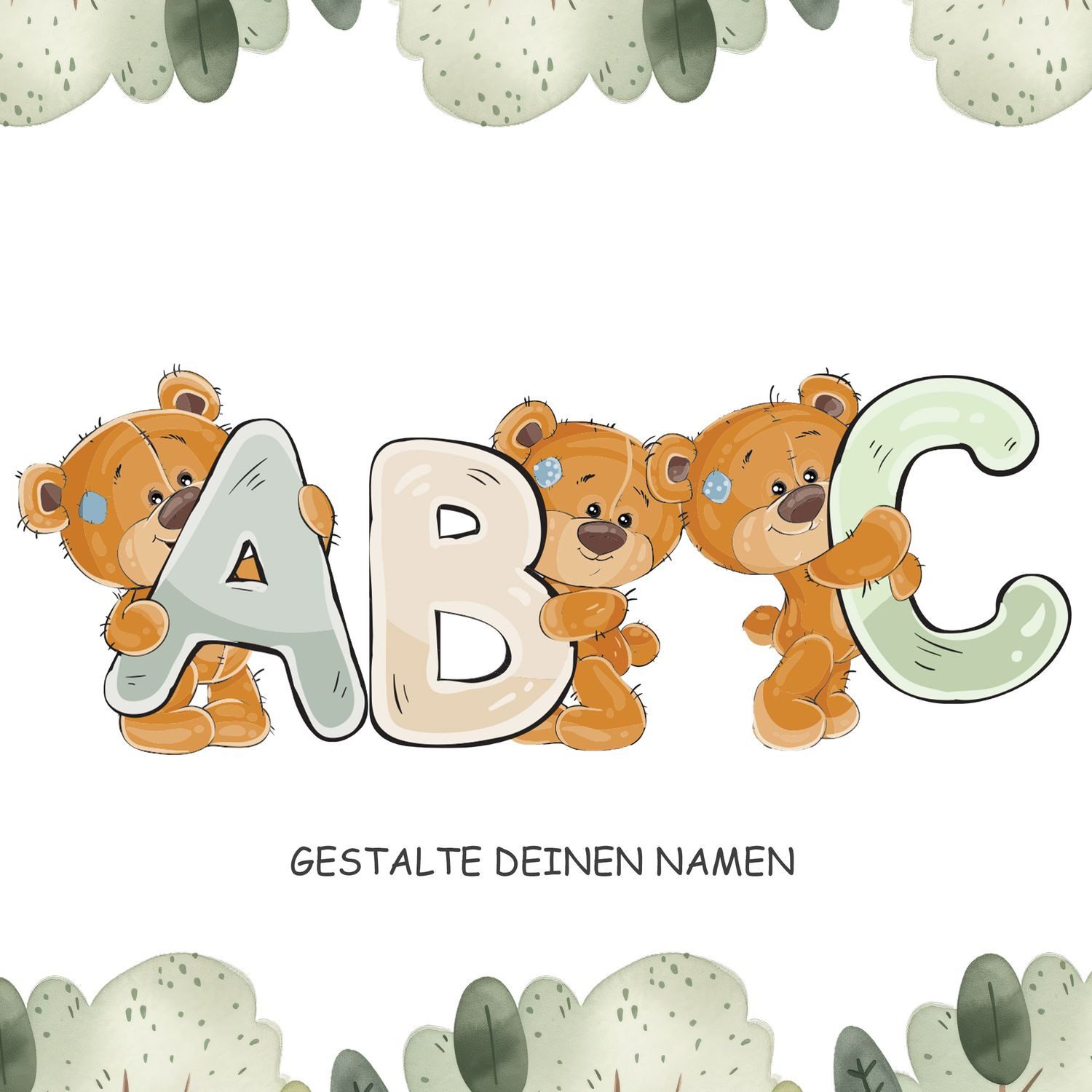 Sunnywall Wandtattoo Buchstaben ABC Bärchen Aufkleber für Wand & Tür (Buchs günstig online kaufen