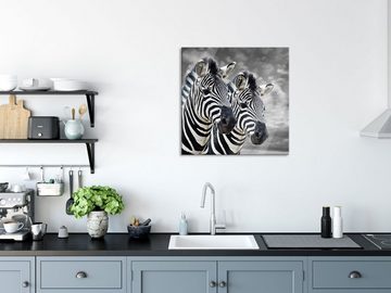 Pixxprint Glasbild zwei Zebras, zwei Zebras (1 St), Glasbild aus Echtglas, inkl. Aufhängungen und Abstandshalter